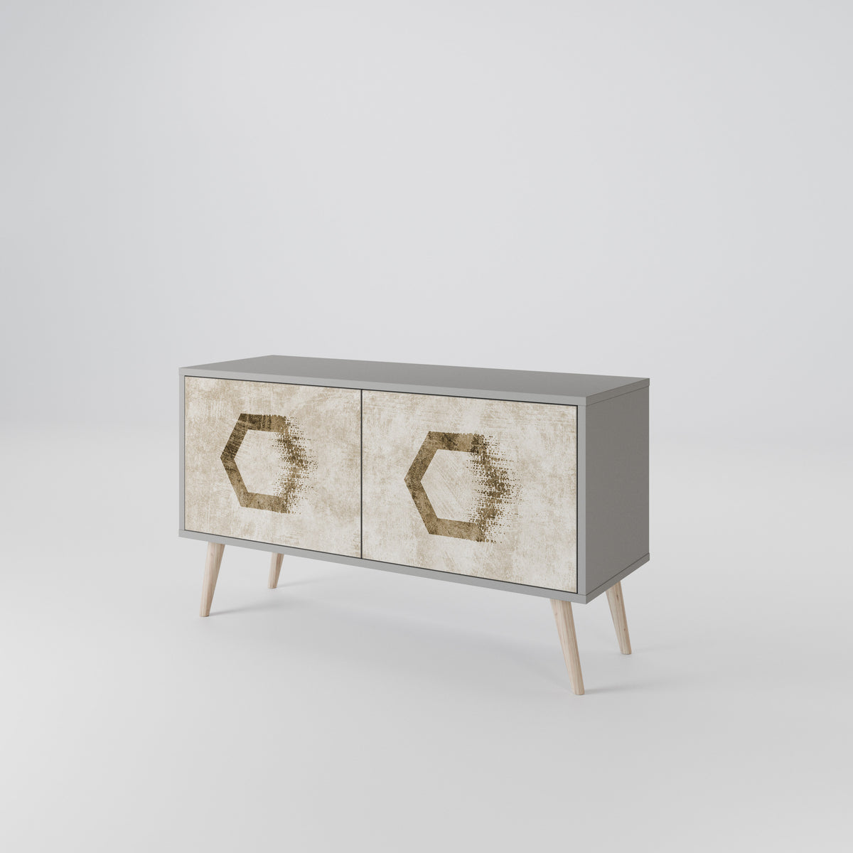 HEXAGONAL SHAPES Mueble de TV Compacto de 2 puertas