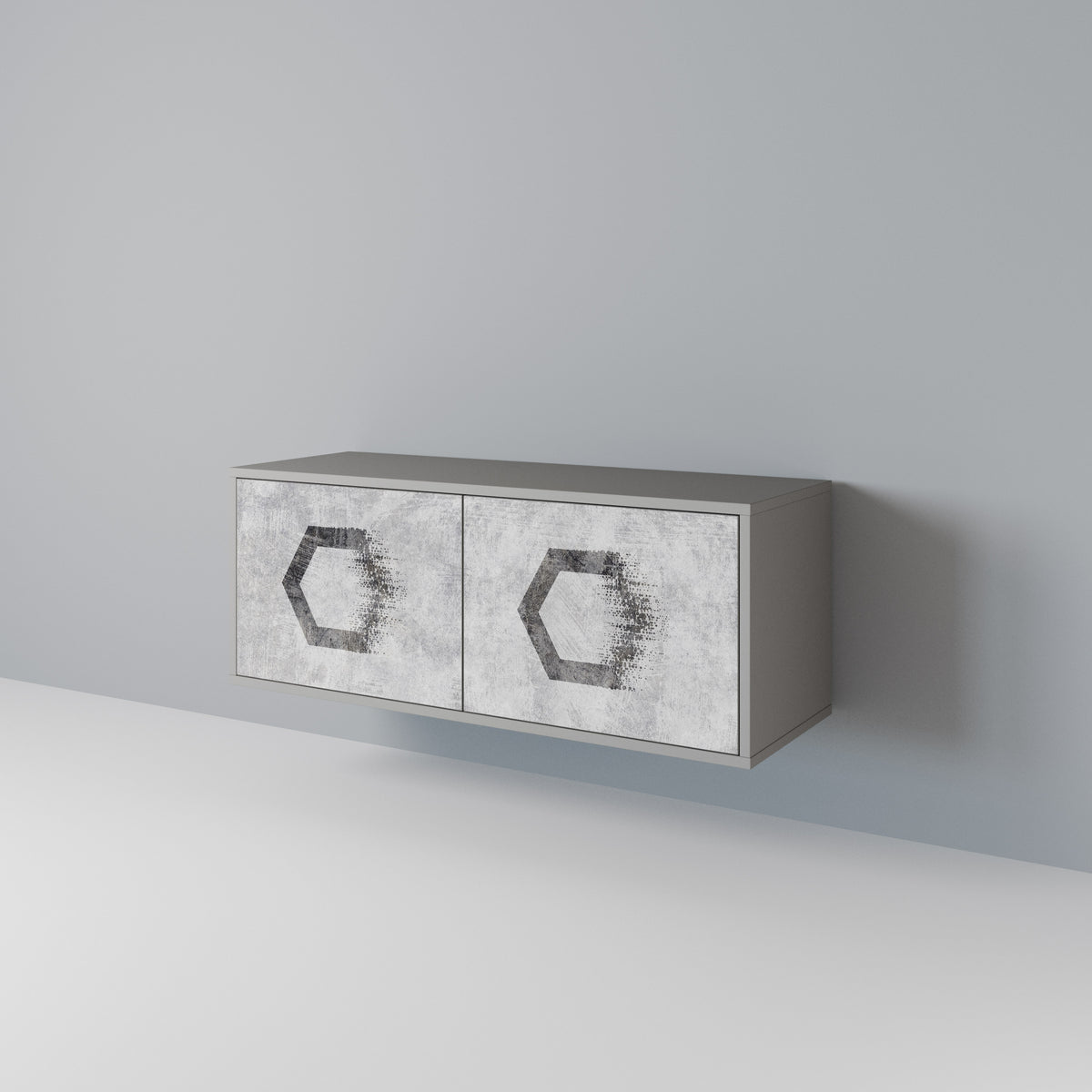 HEXAGONAL FIGURES Mueble de TV Compacto de 2 puertas