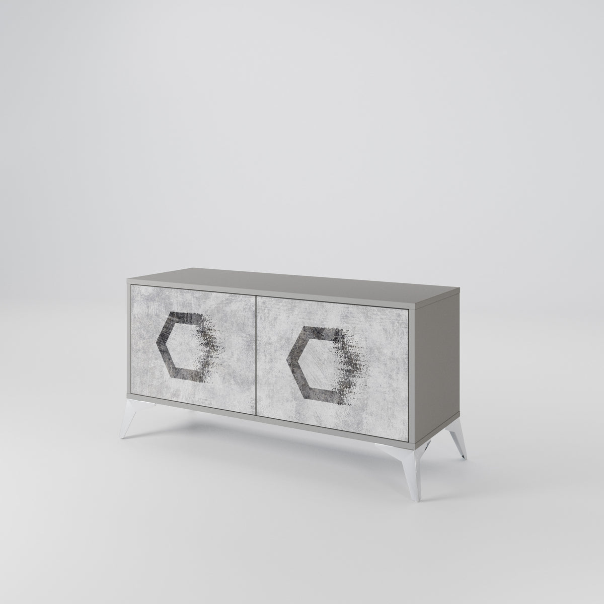 HEXAGONAL FIGURES Mueble de TV Compacto de 2 puertas
