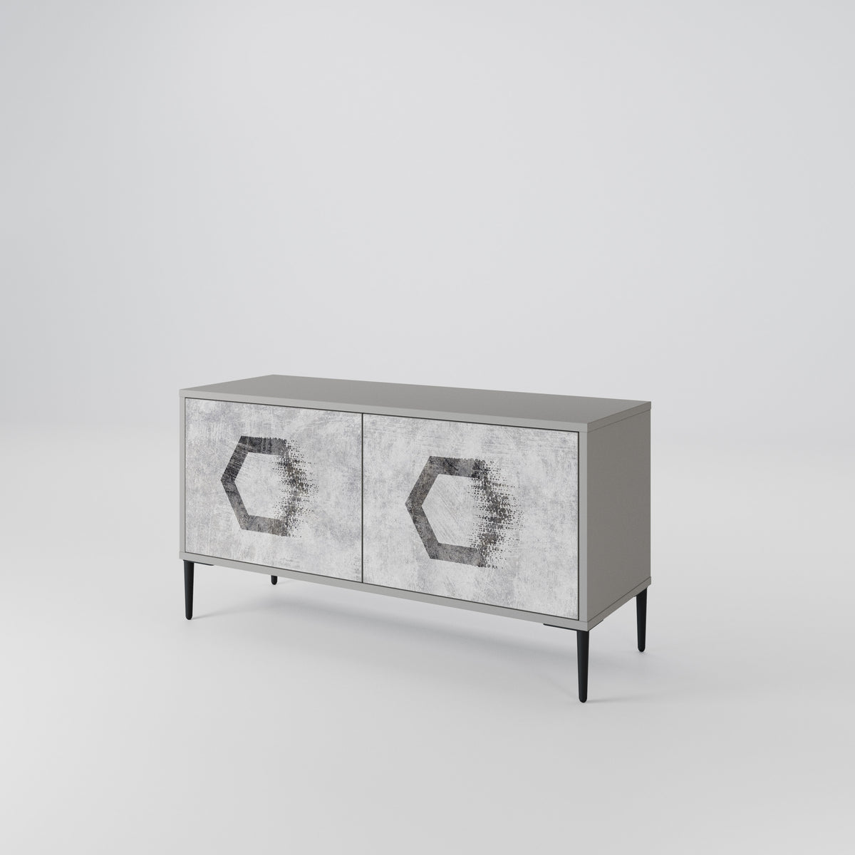 HEXAGONAL FIGURES Mueble de TV Compacto de 2 puertas