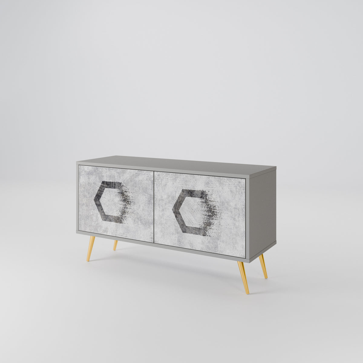 HEXAGONAL FIGURES Mueble de TV Compacto de 2 puertas