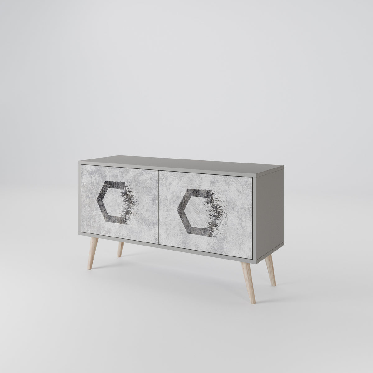 HEXAGONAL FIGURES Mueble de TV Compacto de 2 puertas