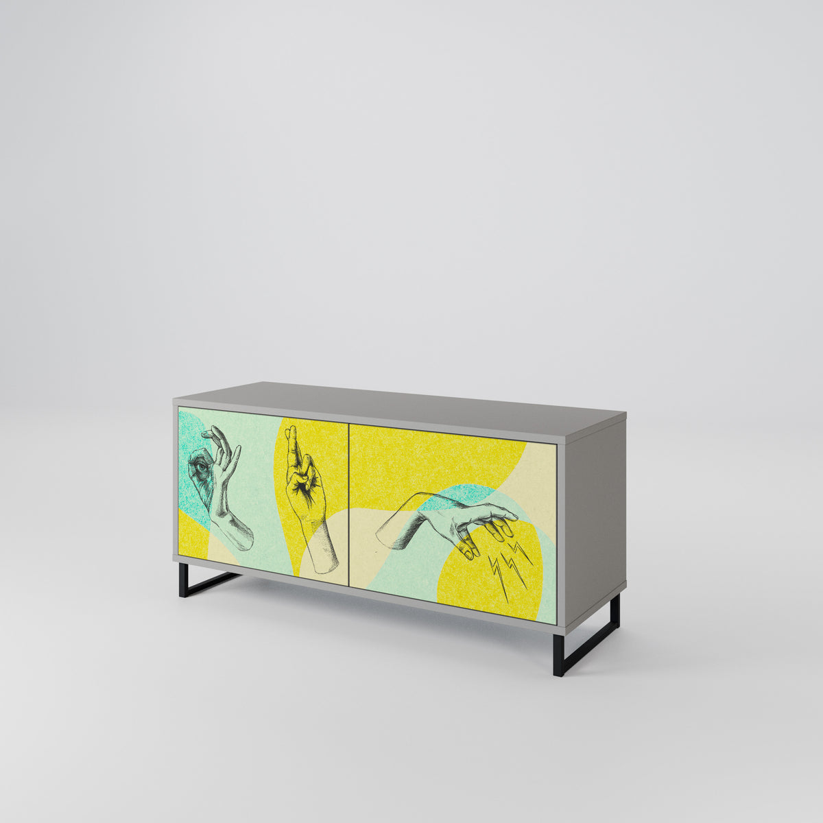 BODY LANGUAGE Mueble de TV Compacto de 2 puertas