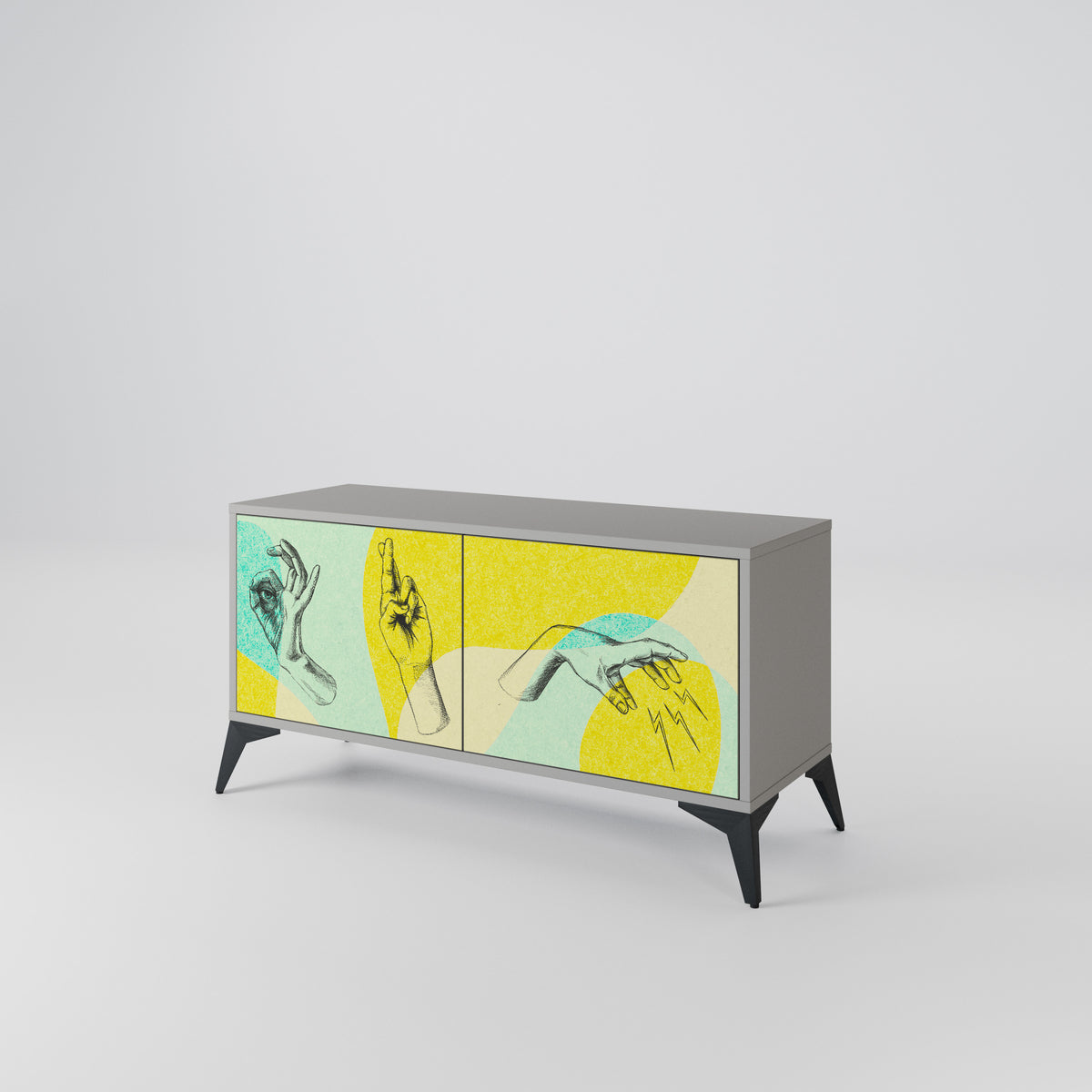 BODY LANGUAGE Mueble de TV Compacto de 2 puertas