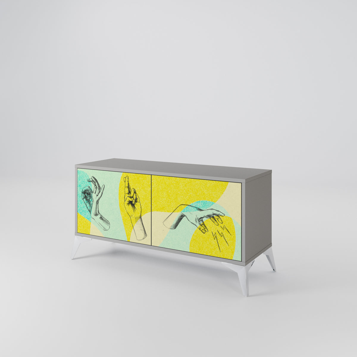 BODY LANGUAGE Mueble de TV Compacto de 2 puertas