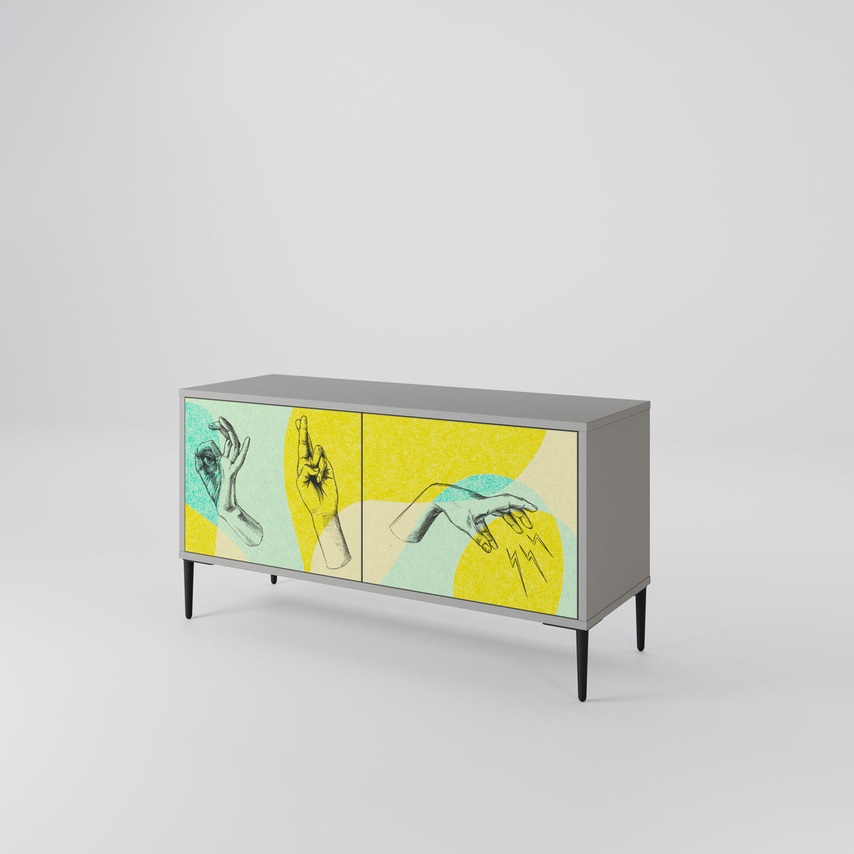 BODY LANGUAGE Mueble de TV Compacto de 2 puertas