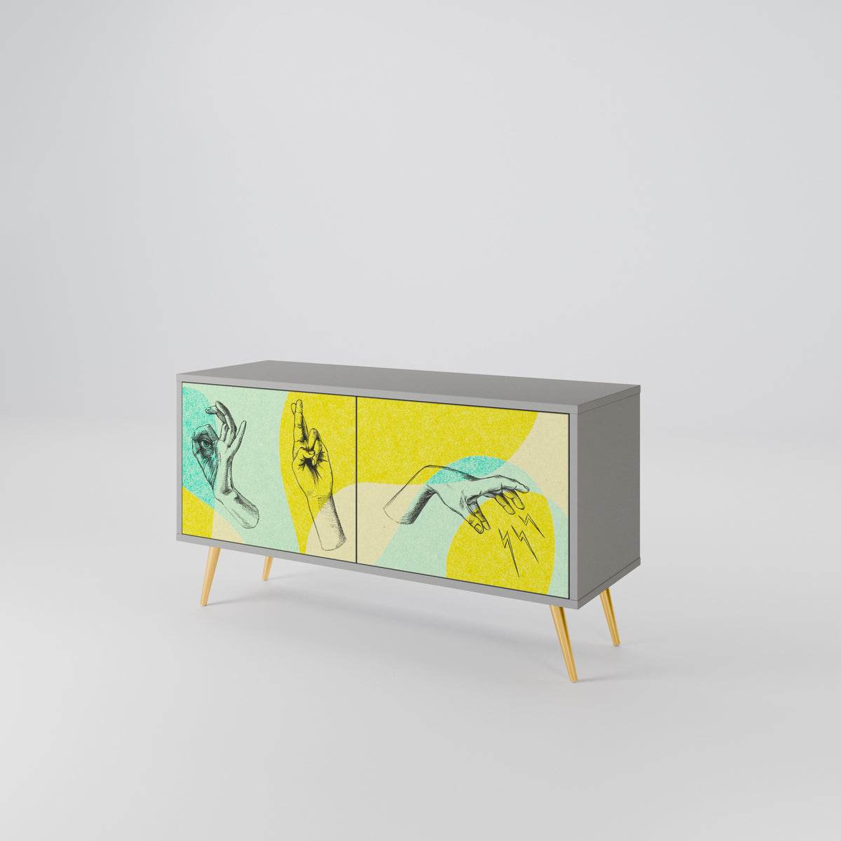 BODY LANGUAGE Mueble de TV Compacto de 2 puertas