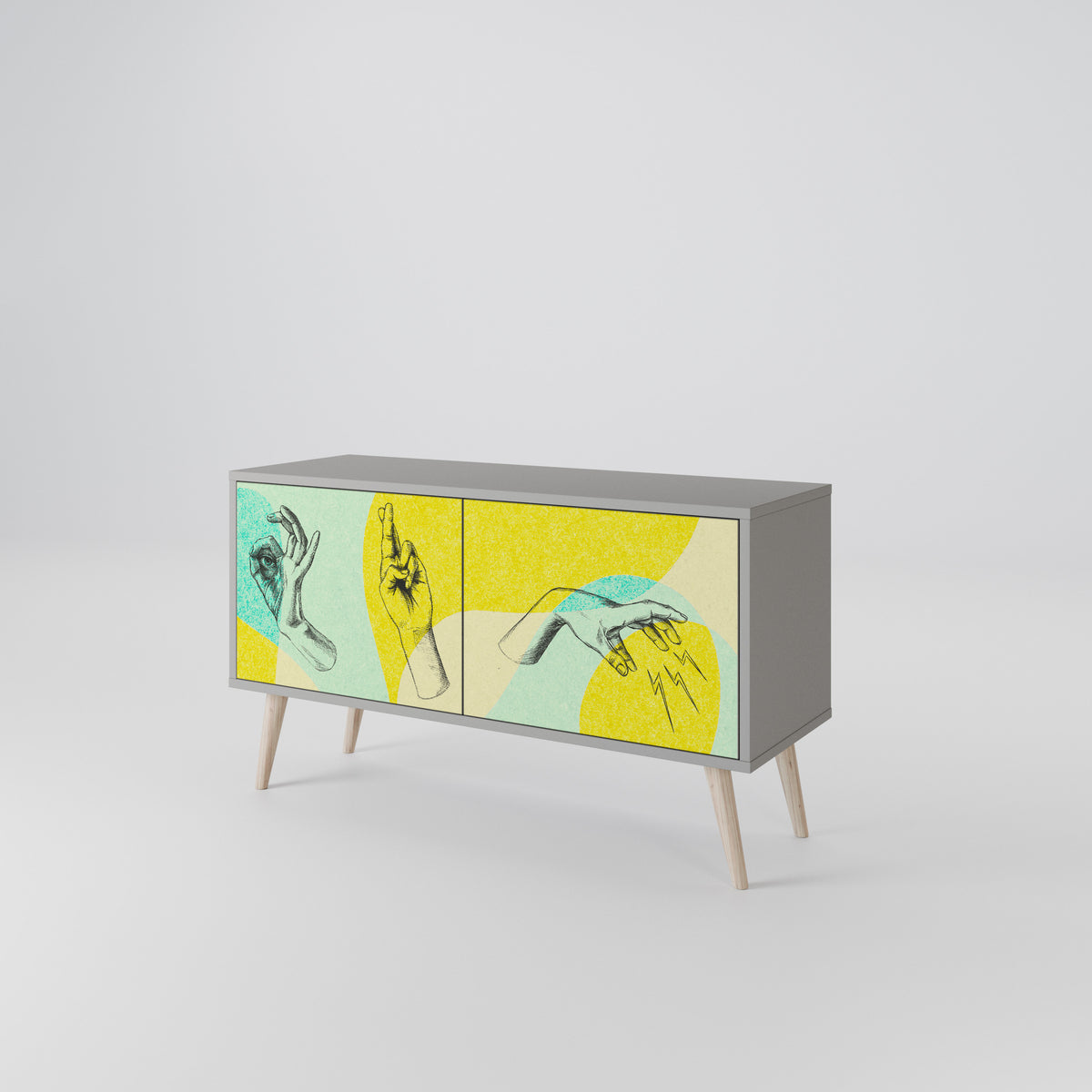 BODY LANGUAGE Mueble de TV Compacto de 2 puertas