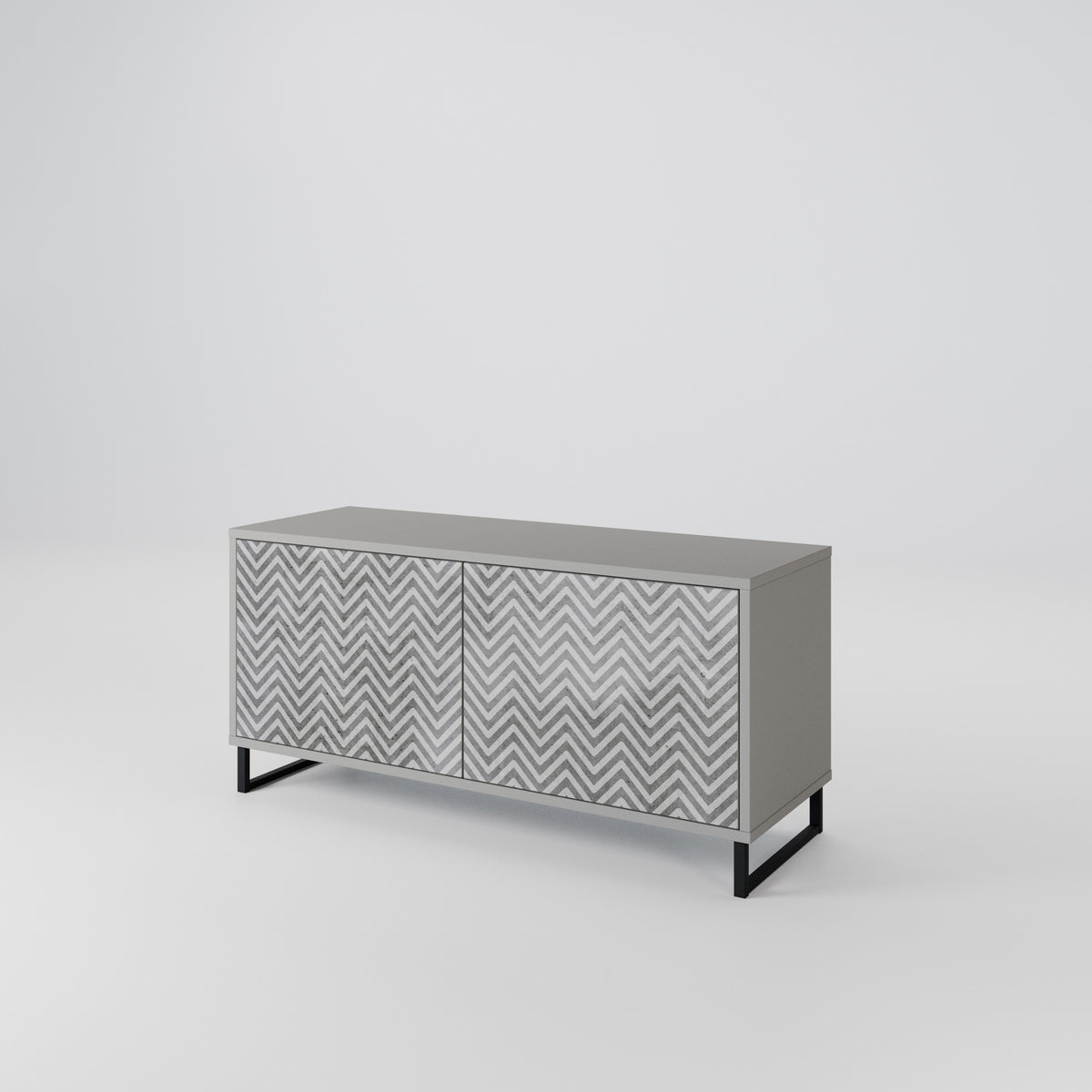 CONCRETE ZIG ZAG Mueble de TV Compacto de 2 puertas