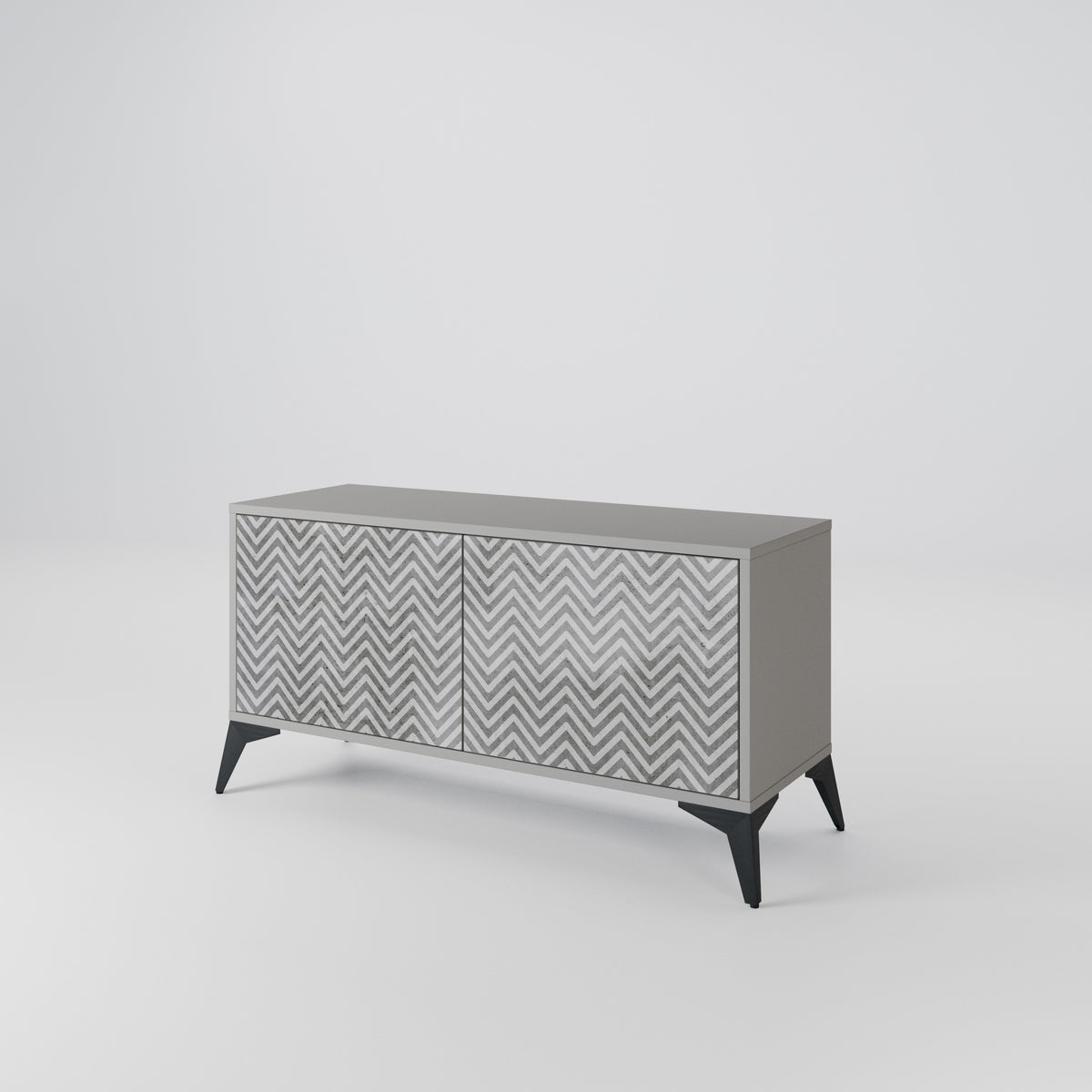CONCRETE ZIG ZAG Mueble de TV Compacto de 2 puertas