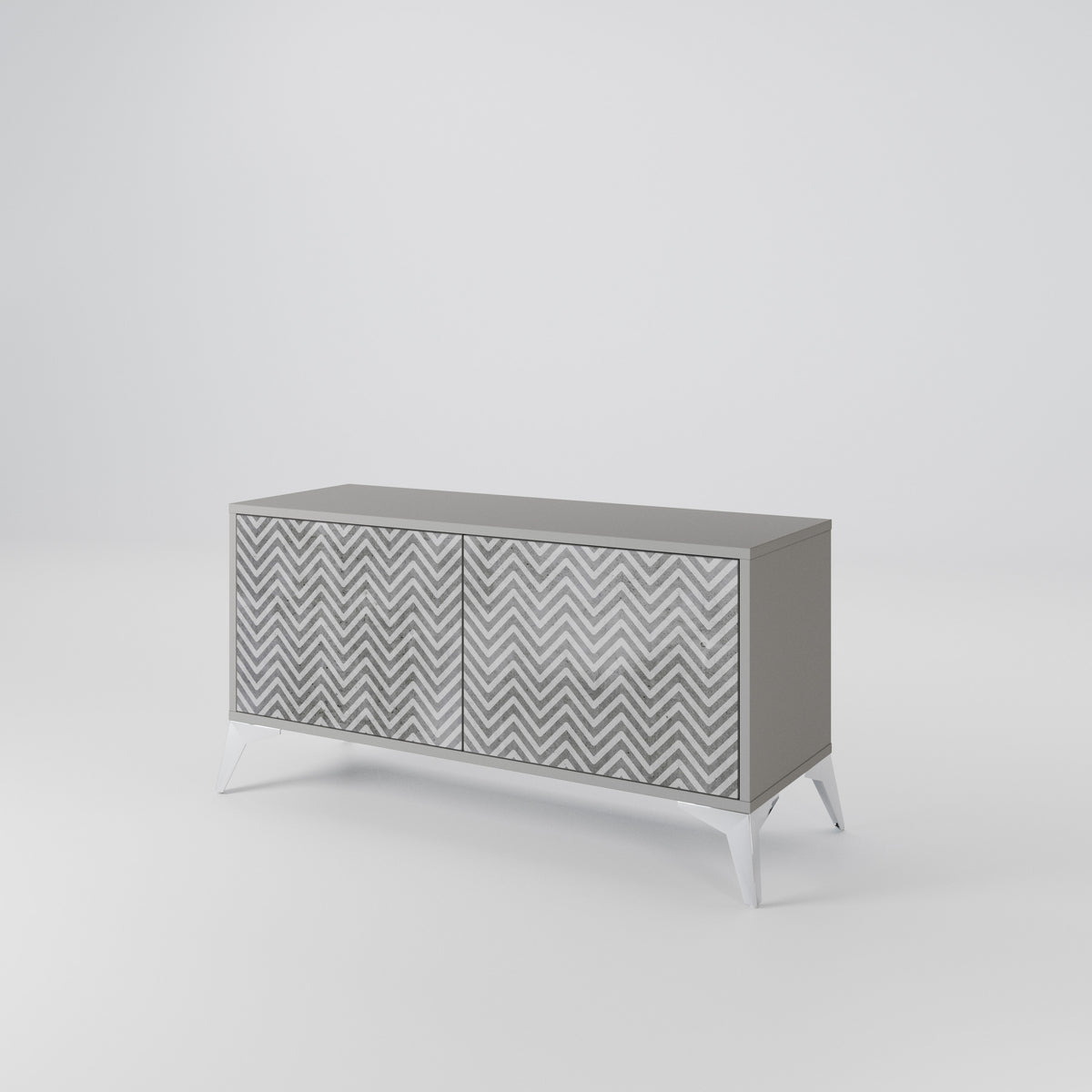 CONCRETE ZIG ZAG Mueble de TV Compacto de 2 puertas