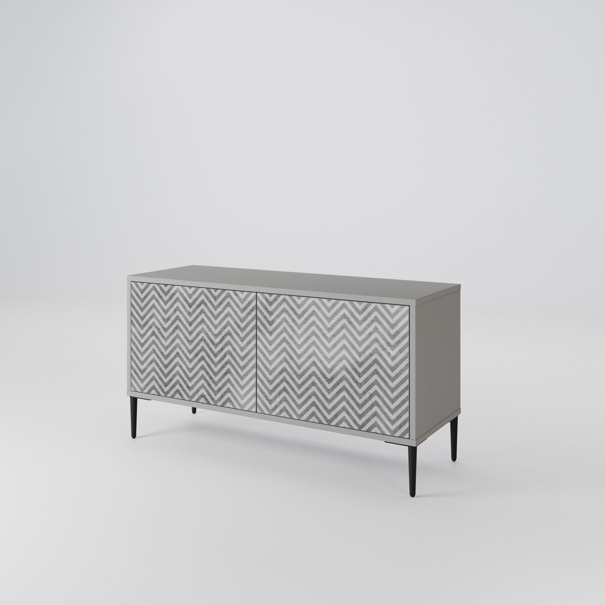CONCRETE ZIG ZAG Mueble de TV Compacto de 2 puertas