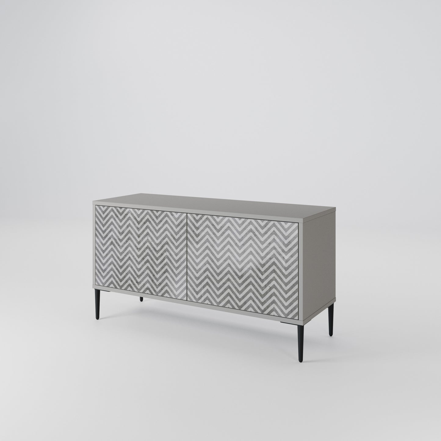 CONCRETE ZIG ZAG Mueble de TV Compacto de 2 puertas