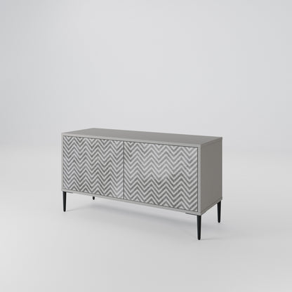 CONCRETE ZIG ZAG Mueble de TV Compacto de 2 puertas