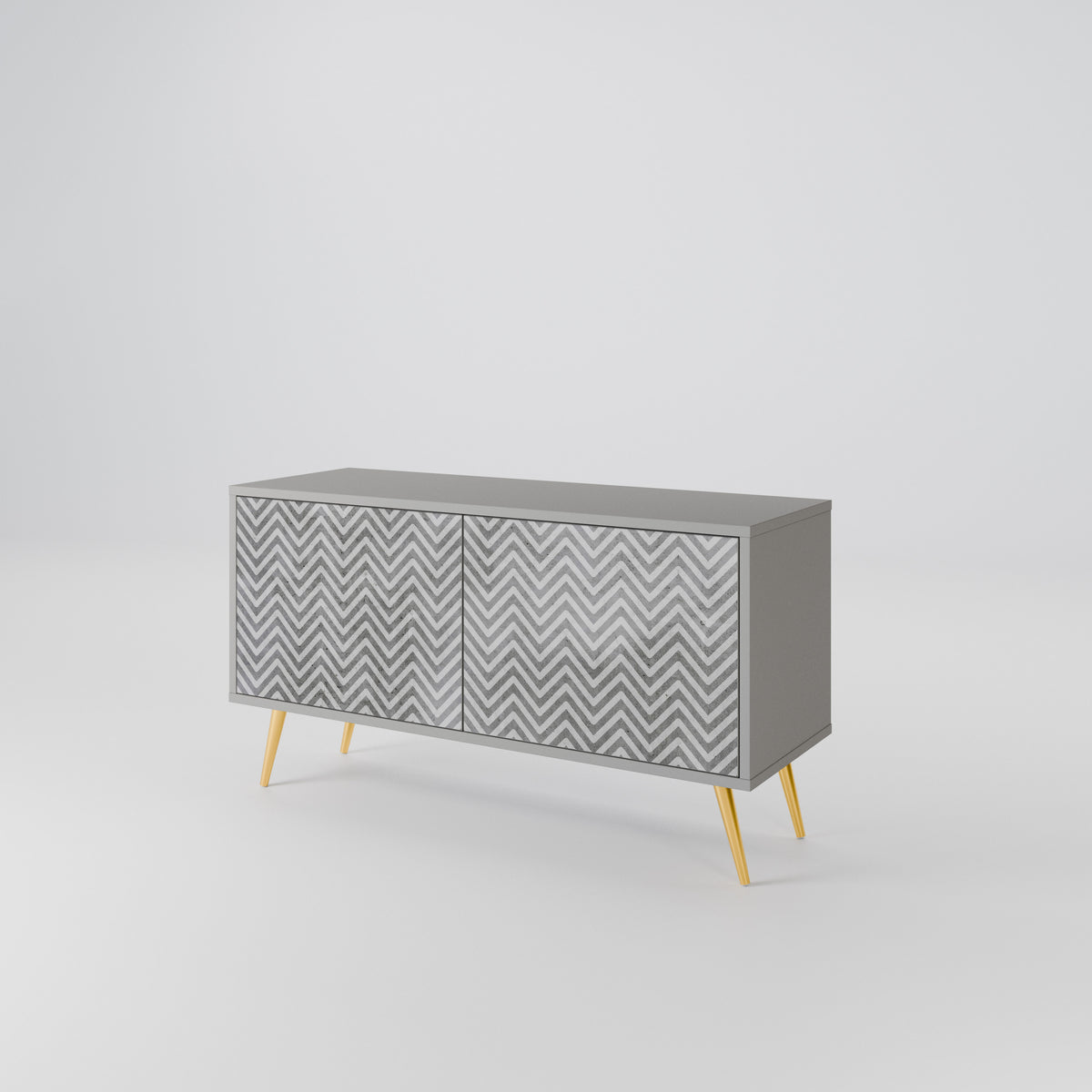 CONCRETE ZIG ZAG Mueble de TV Compacto de 2 puertas