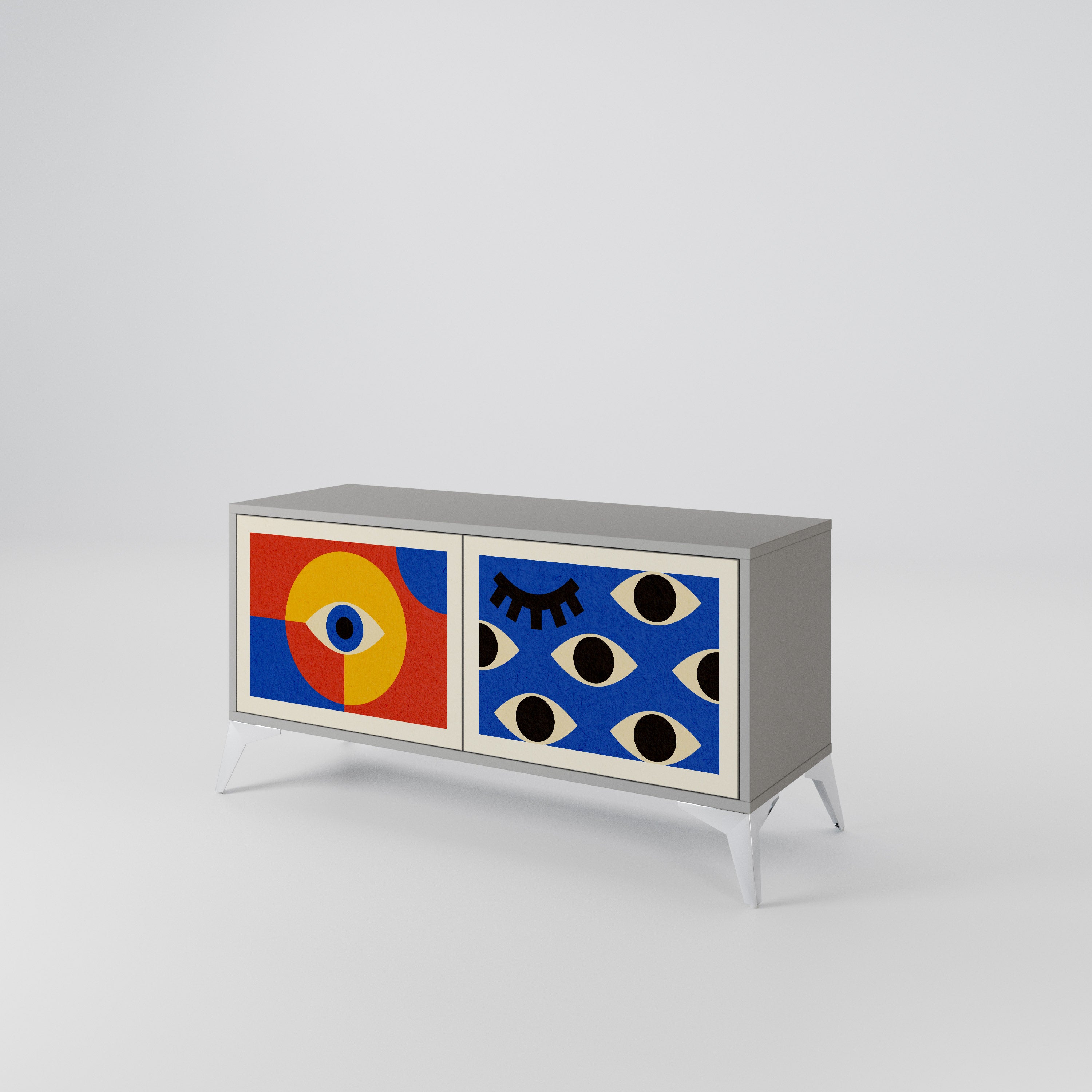 GEOMETRIC EYES Compact 2-Door TV Cabinet