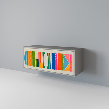 GEOMETRIC SHINE Mueble de TV Compacto de 2 puertas