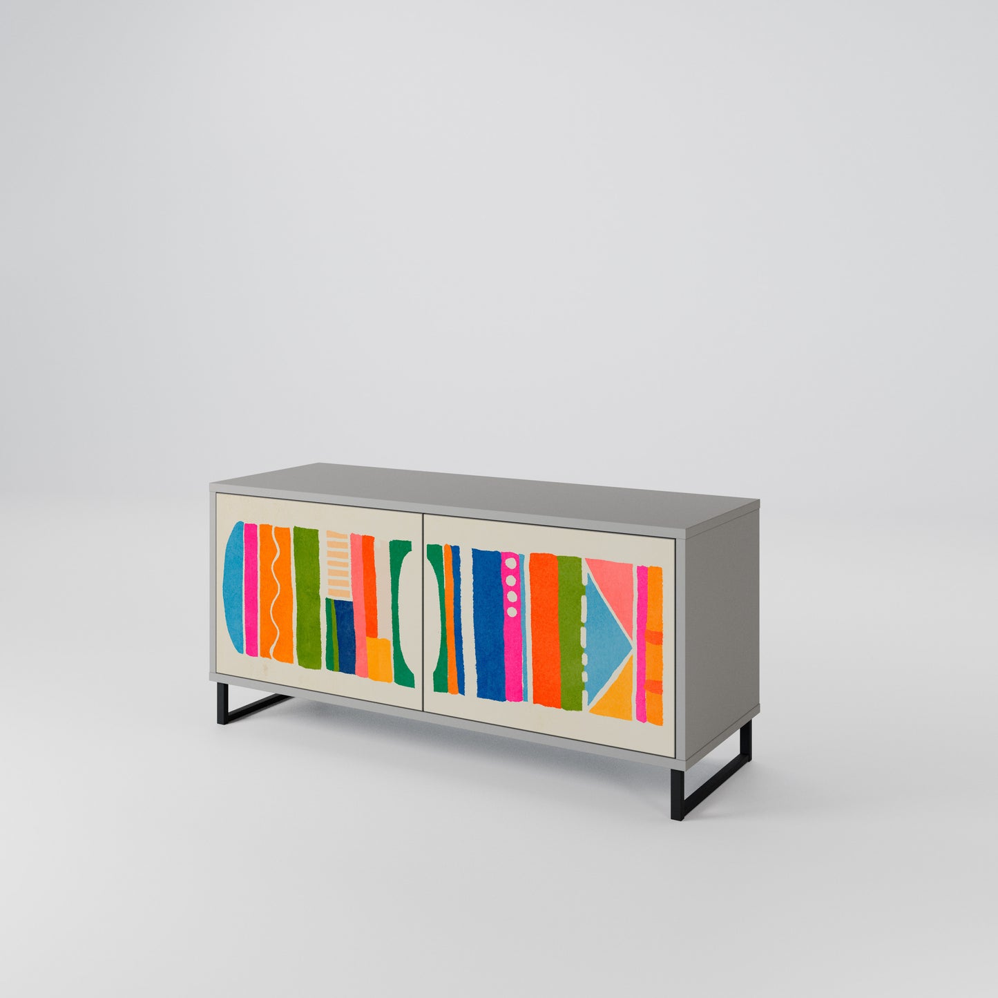 GEOMETRIC SHINE Mueble de TV Compacto de 2 puertas