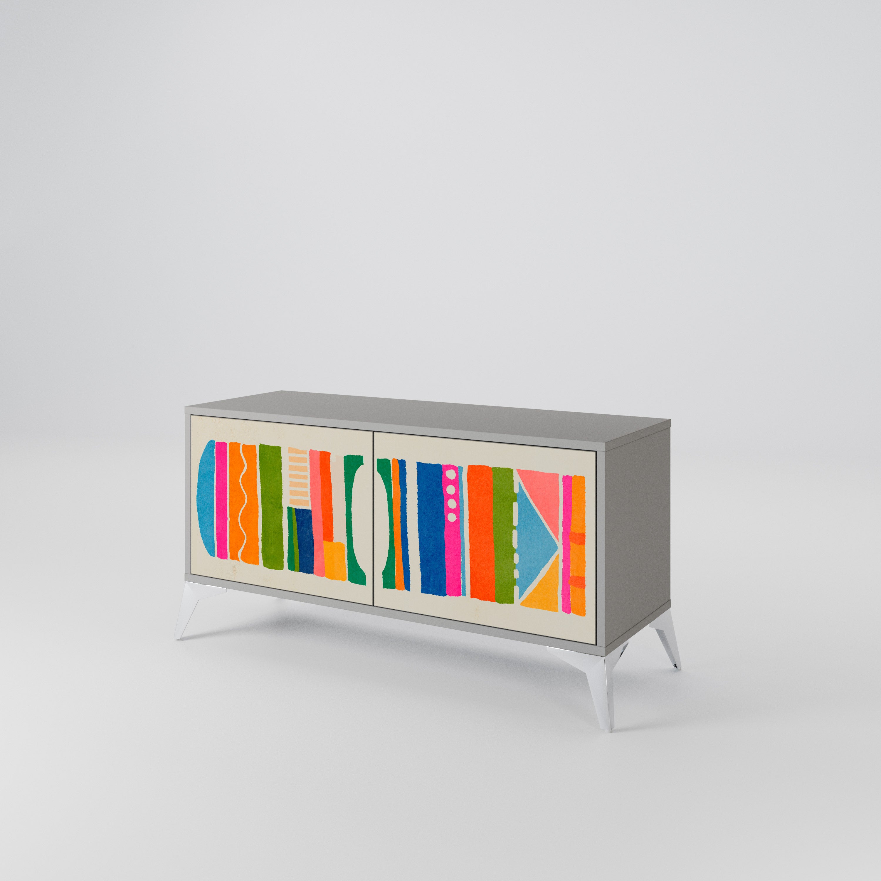 GEOMETRIC SHINE Compact 2-Door TV Cabinet