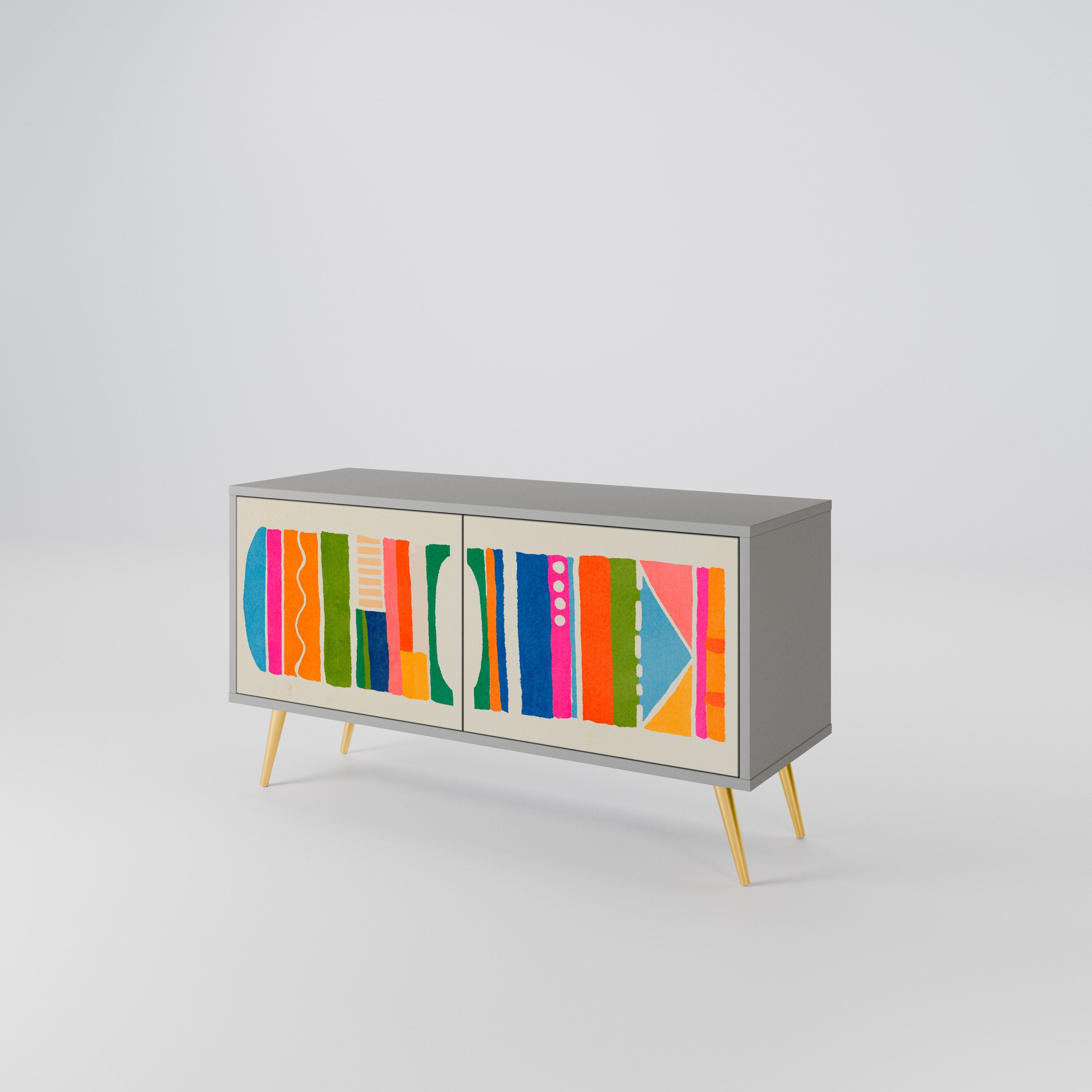 GEOMETRIC SHINE Compact 2-Door TV Cabinet