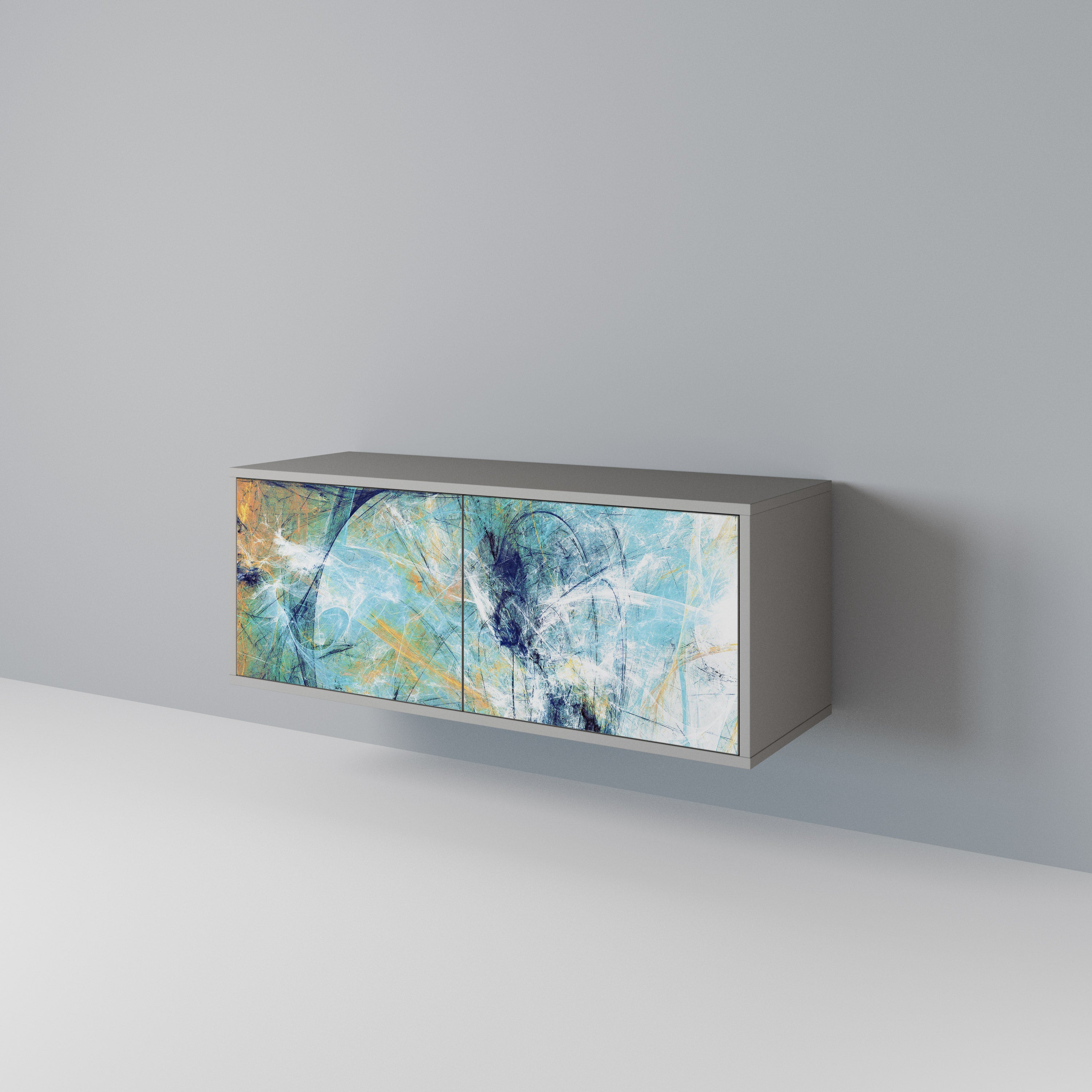 ABSTRACT THOUGHTS Mueble de TV Compacto de 2 puertas