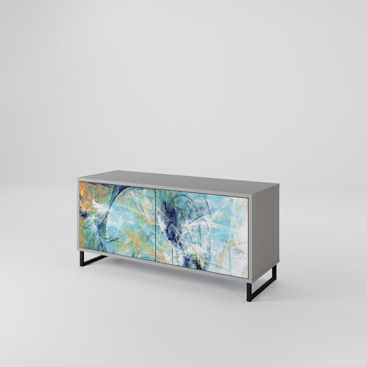 ABSTRACT THOUGHTS Mueble de TV Compacto de 2 puertas