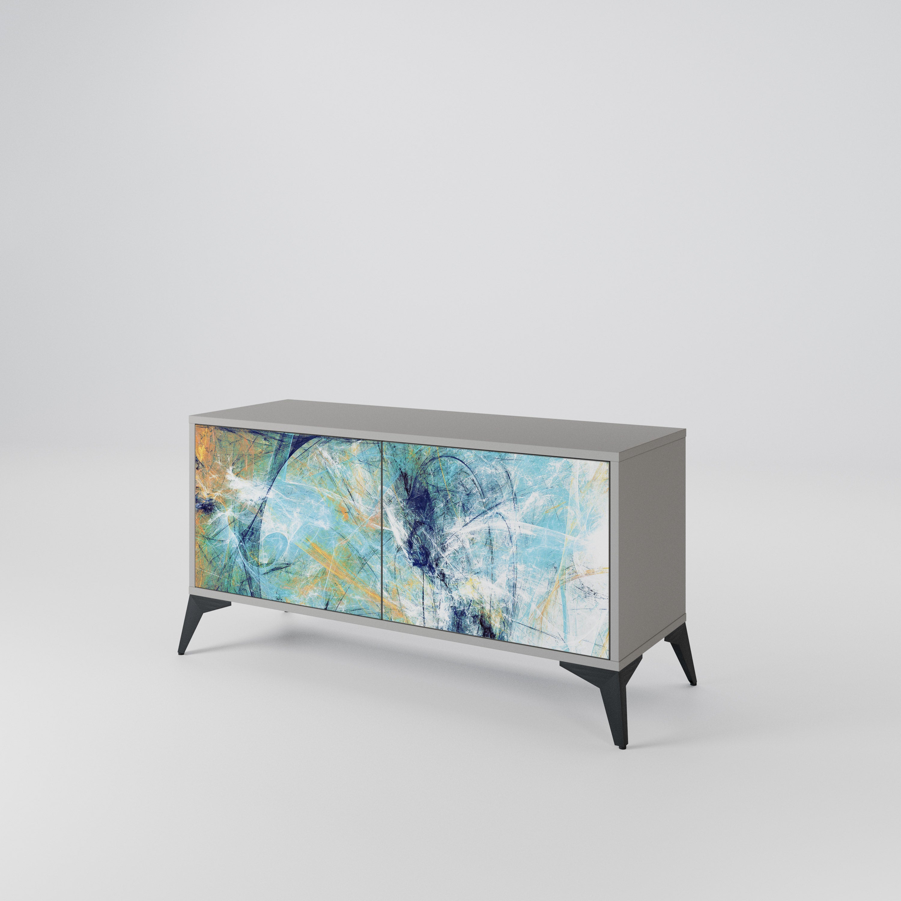 ABSTRACT THOUGHTS Mueble de TV Compacto de 2 puertas