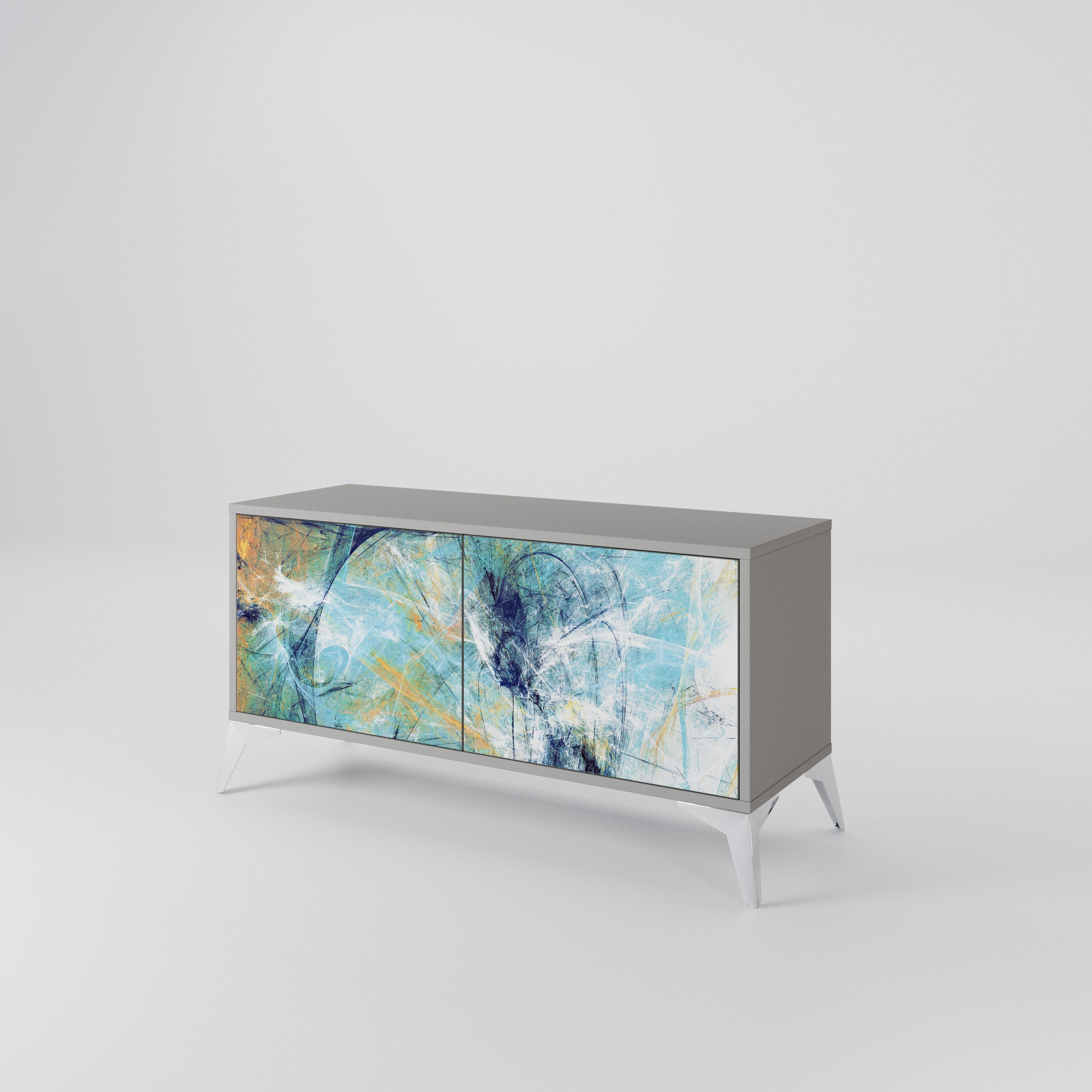 ABSTRACT THOUGHTS Mueble de TV Compacto de 2 puertas