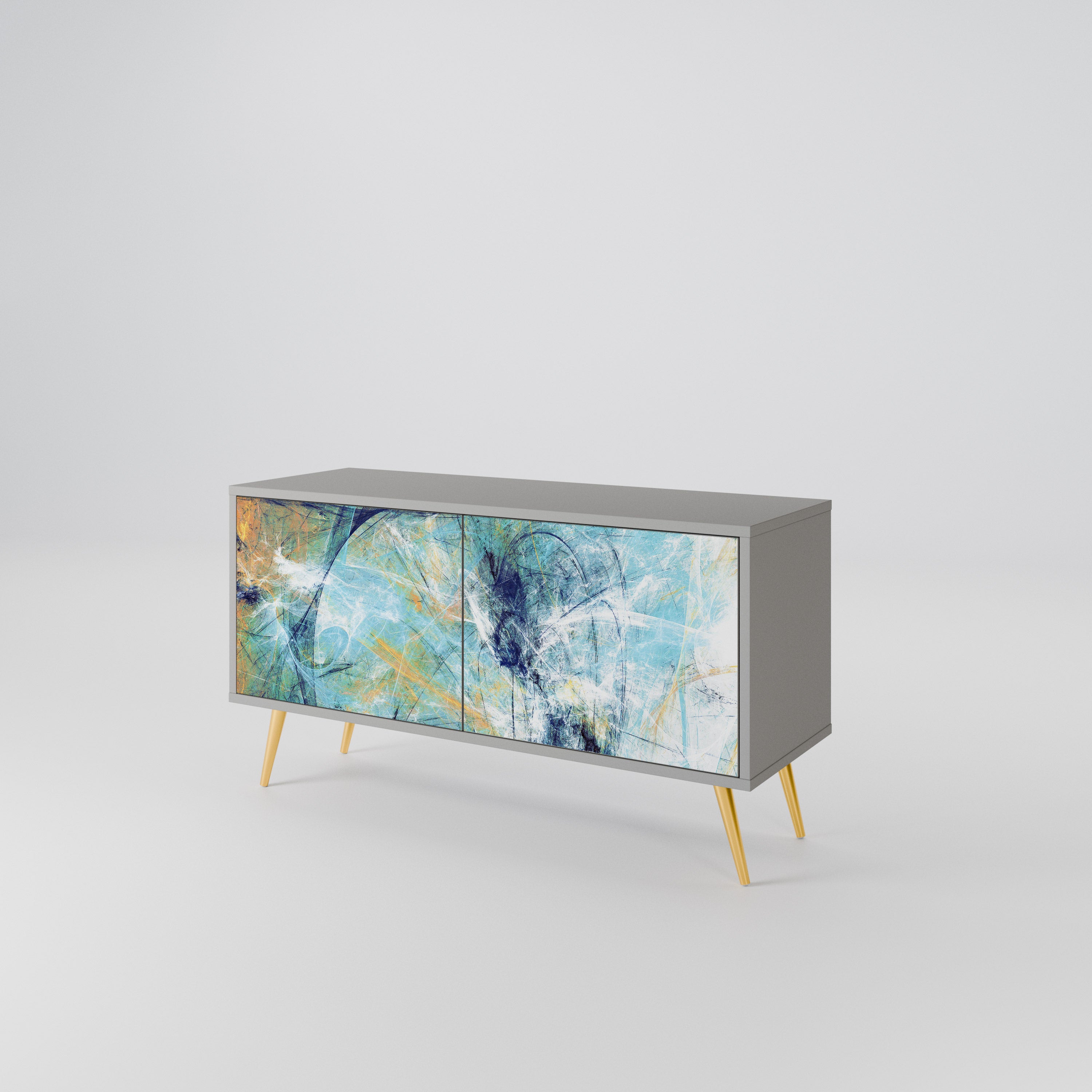 ABSTRACT THOUGHTS Mueble de TV Compacto de 2 puertas
