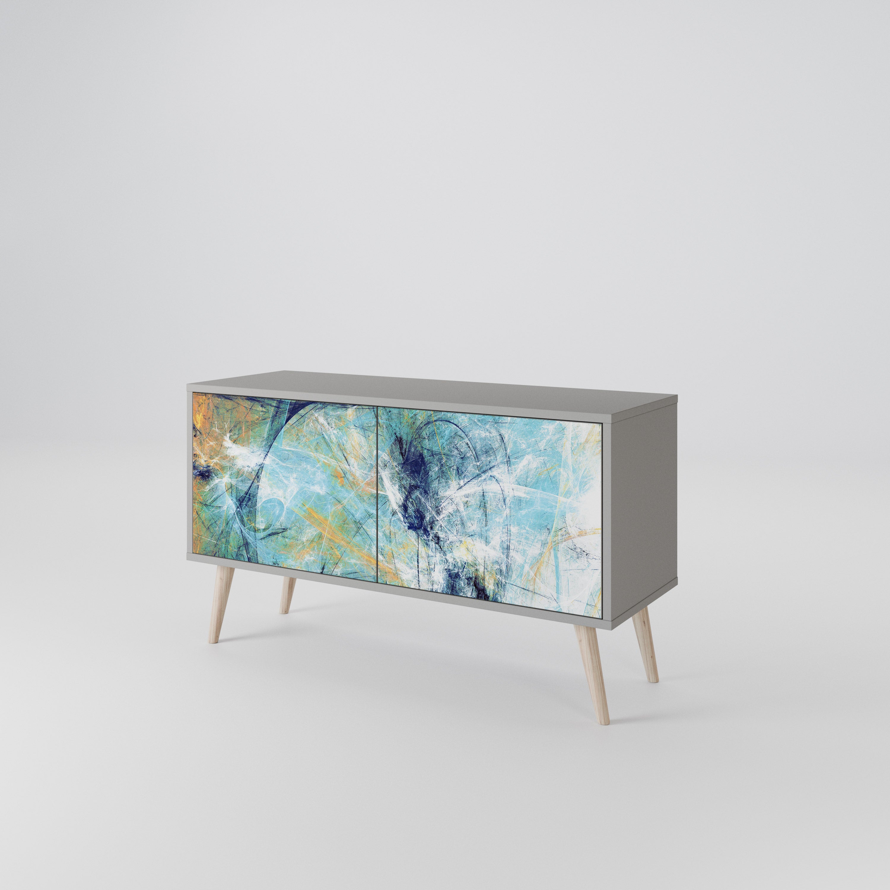 ABSTRACT THOUGHTS Mueble de TV Compacto de 2 puertas