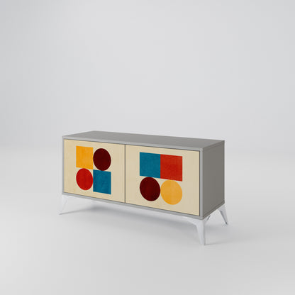 GEOMETRIC PUZZLE Mueble de TV Compacto de 2 puertas
