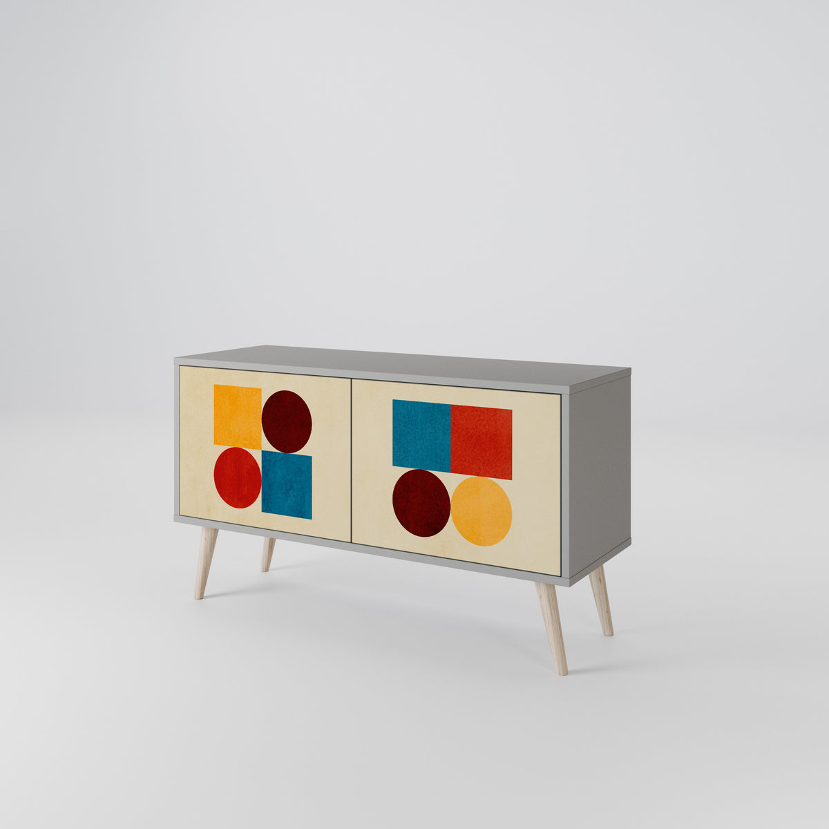 GEOMETRIC PUZZLE Mueble de TV Compacto de 2 puertas