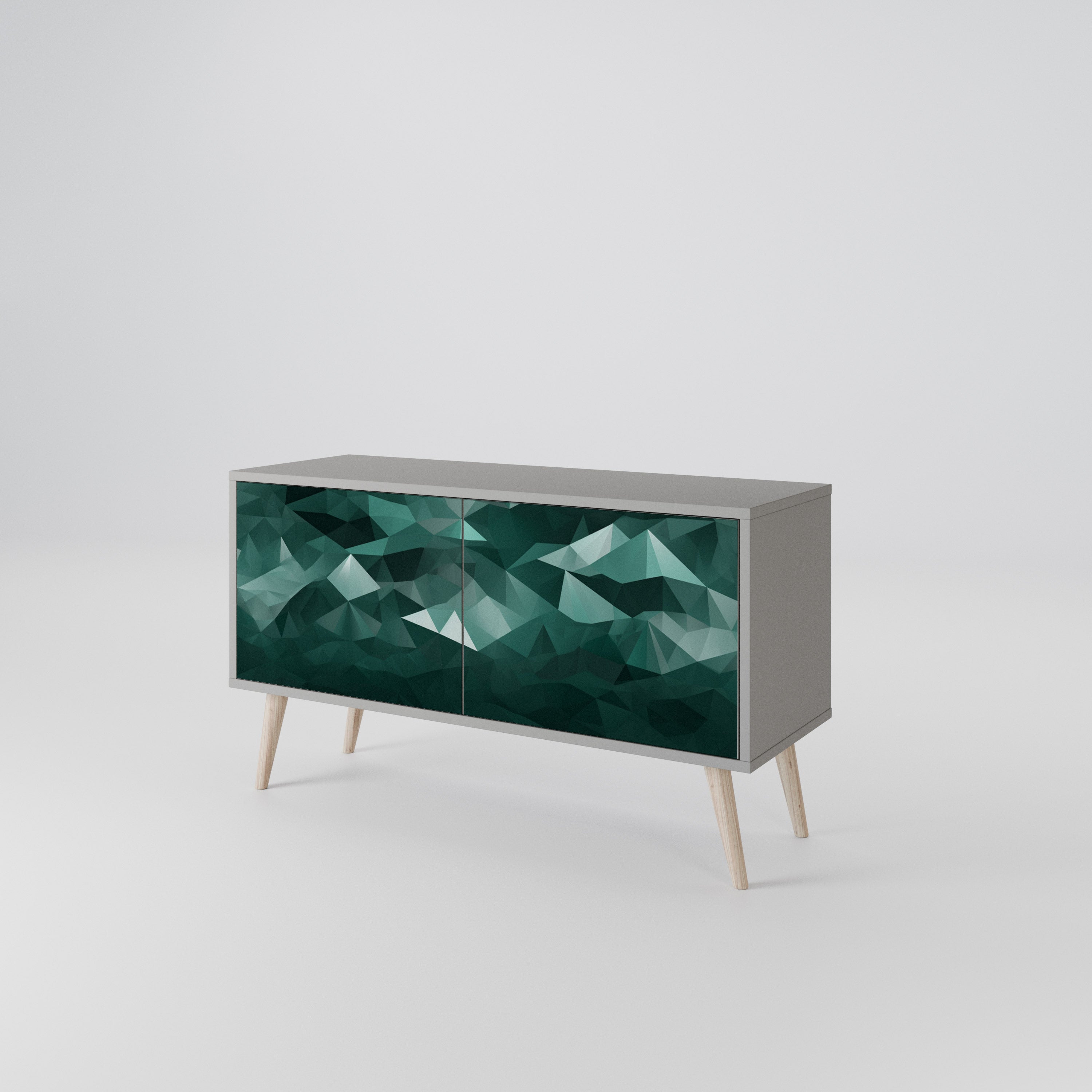 POLYGONAL FLOATING Mueble de TV Compacto de 2 puertas