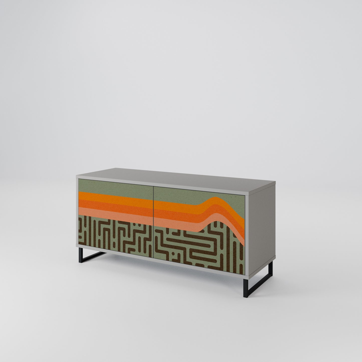 SIMPLE SOLUTIONS Mueble de TV Compacto de 2 puertas