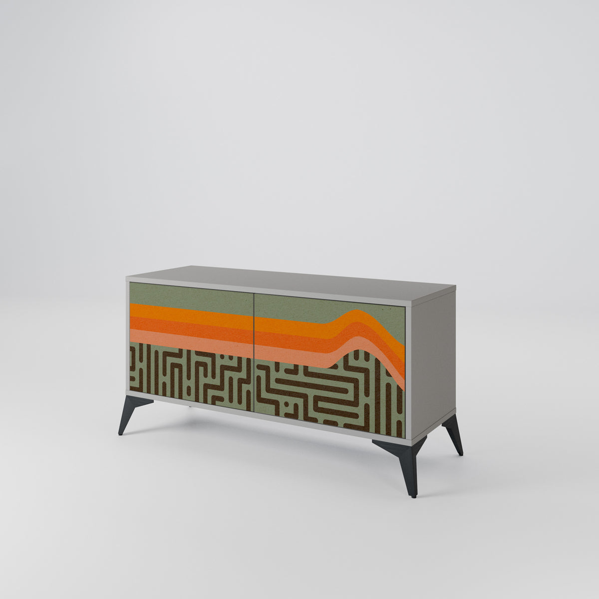 SIMPLE SOLUTIONS Mueble de TV Compacto de 2 puertas