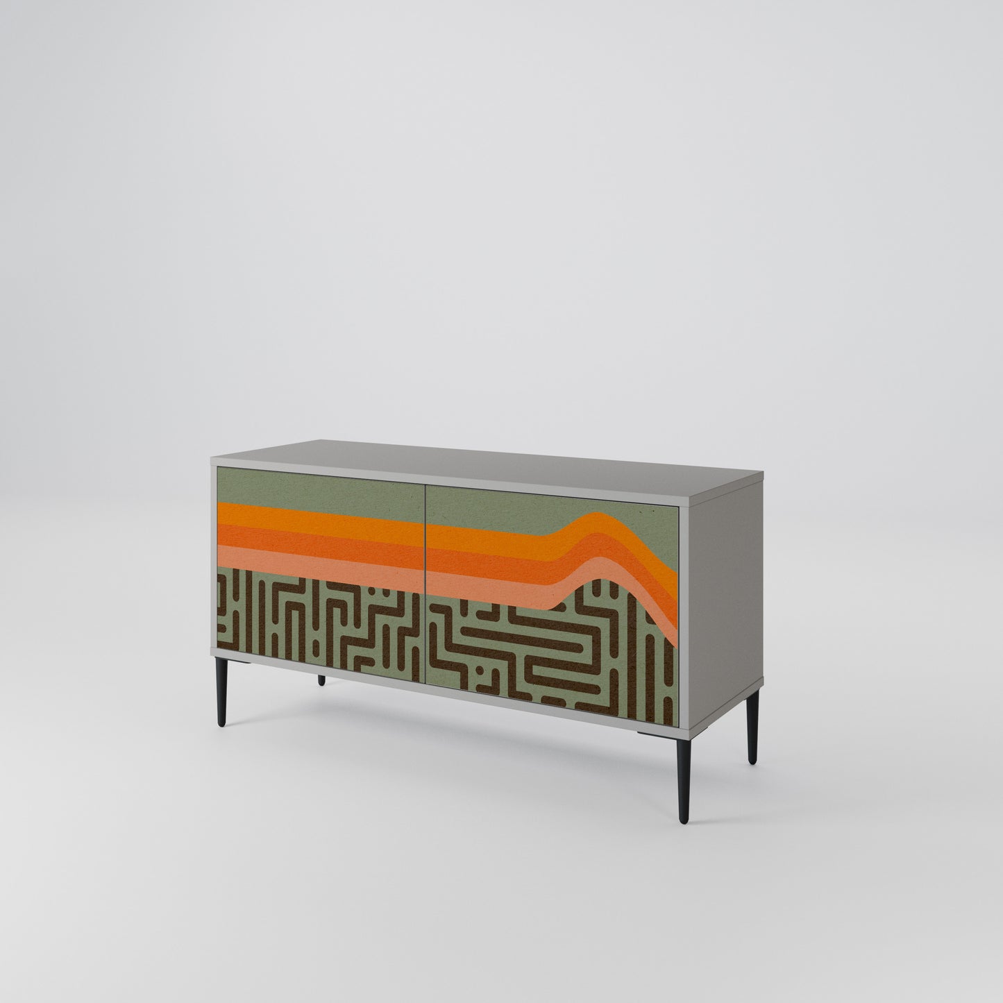 SIMPLE SOLUTIONS Mueble de TV Compacto de 2 puertas