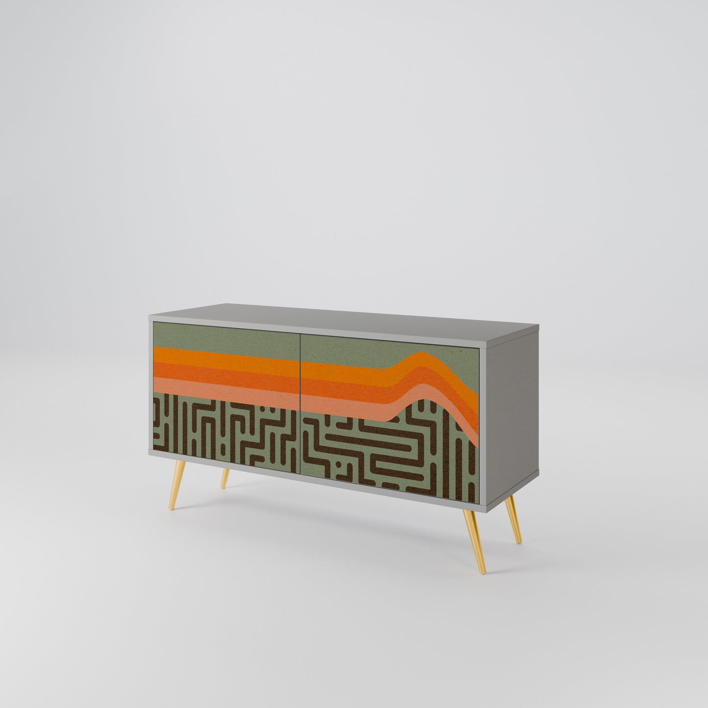 SIMPLE SOLUTIONS Mueble de TV Compacto de 2 puertas