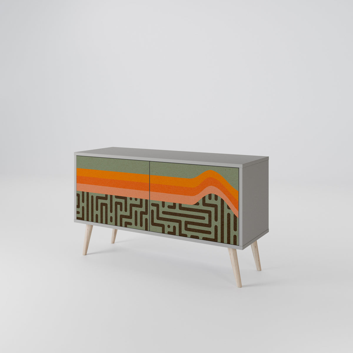 SIMPLE SOLUTIONS Mueble de TV Compacto de 2 puertas