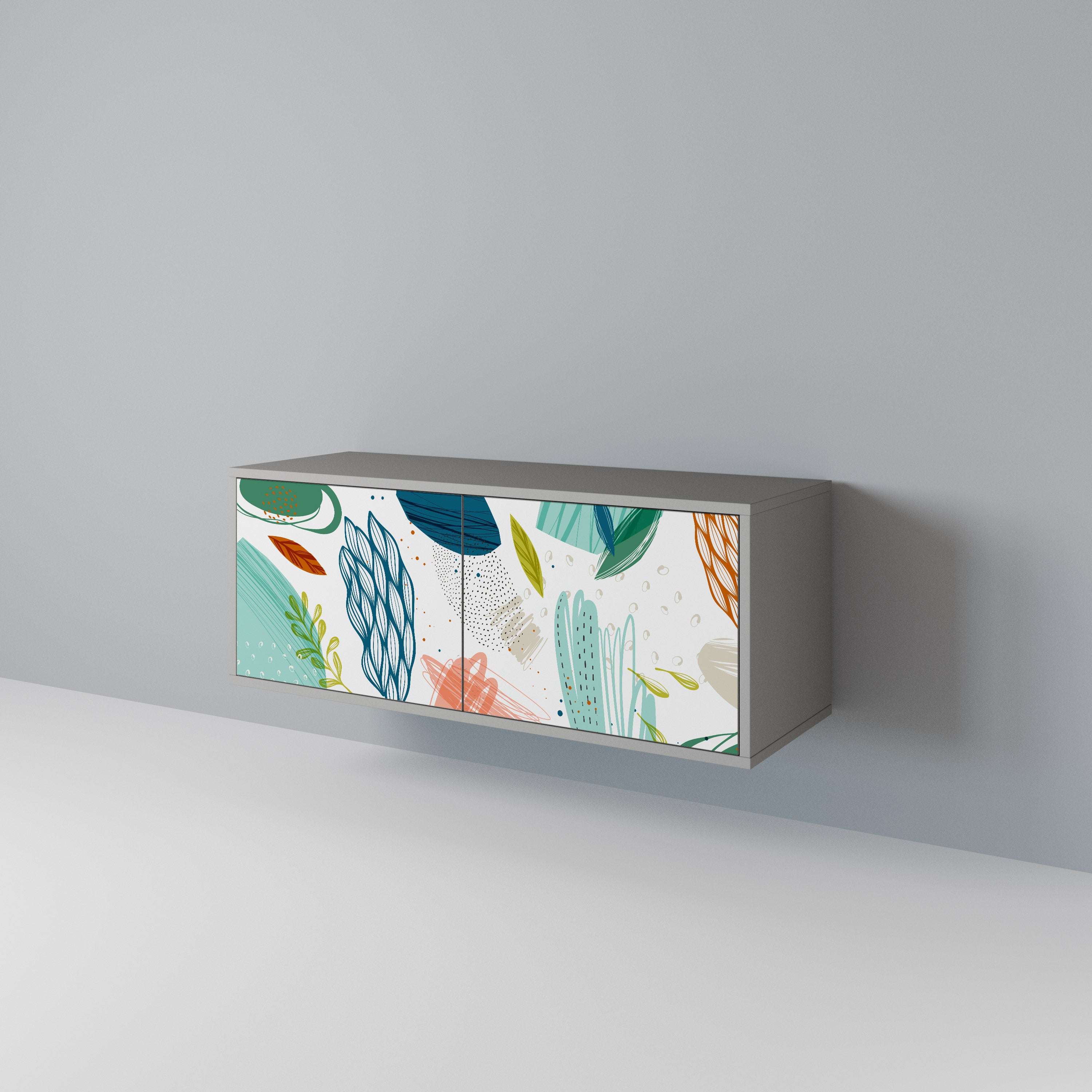 BOTANICAL HURRICANE Mueble de TV Compacto de 2 puertas