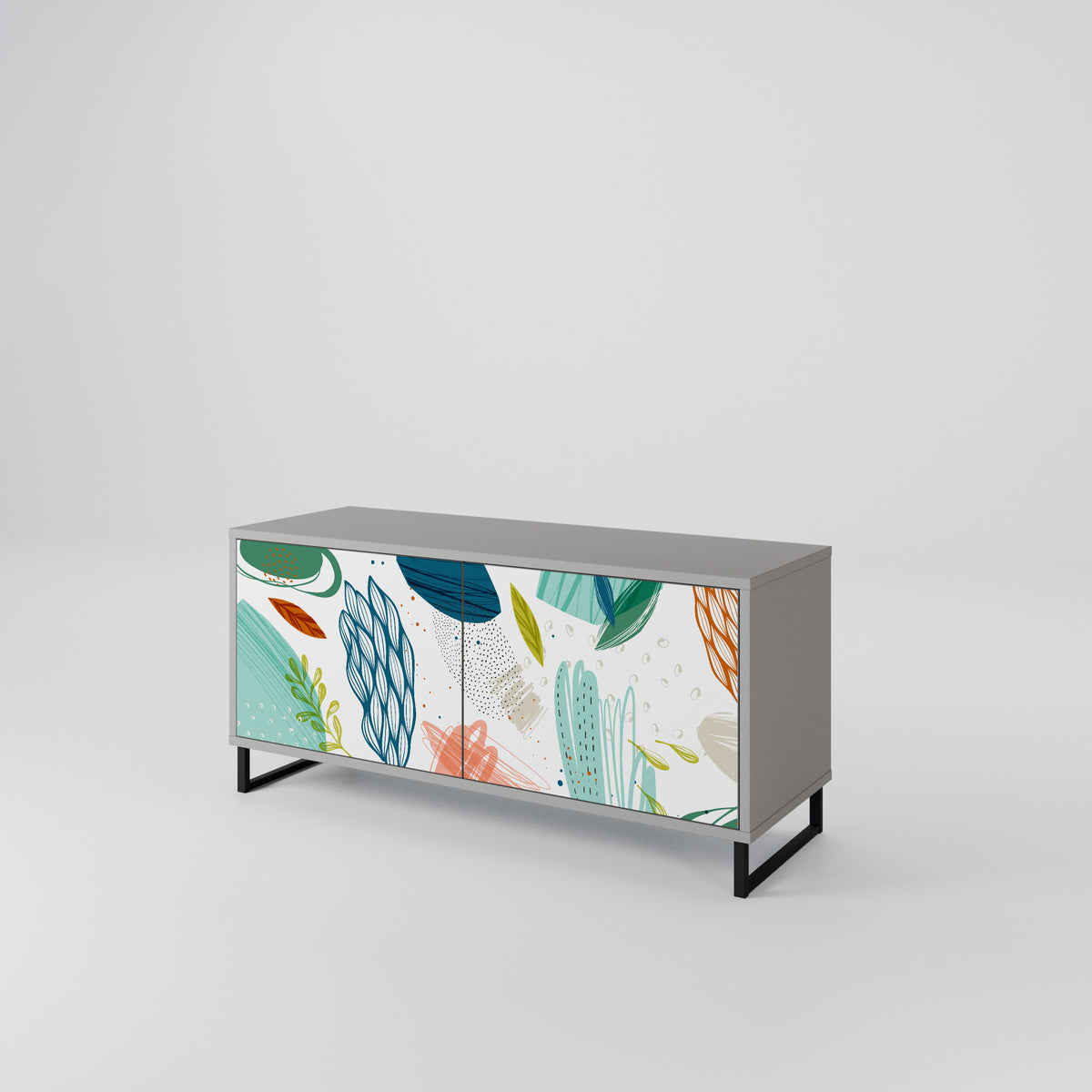 BOTANICAL HURRICANE Mueble de TV Compacto de 2 puertas