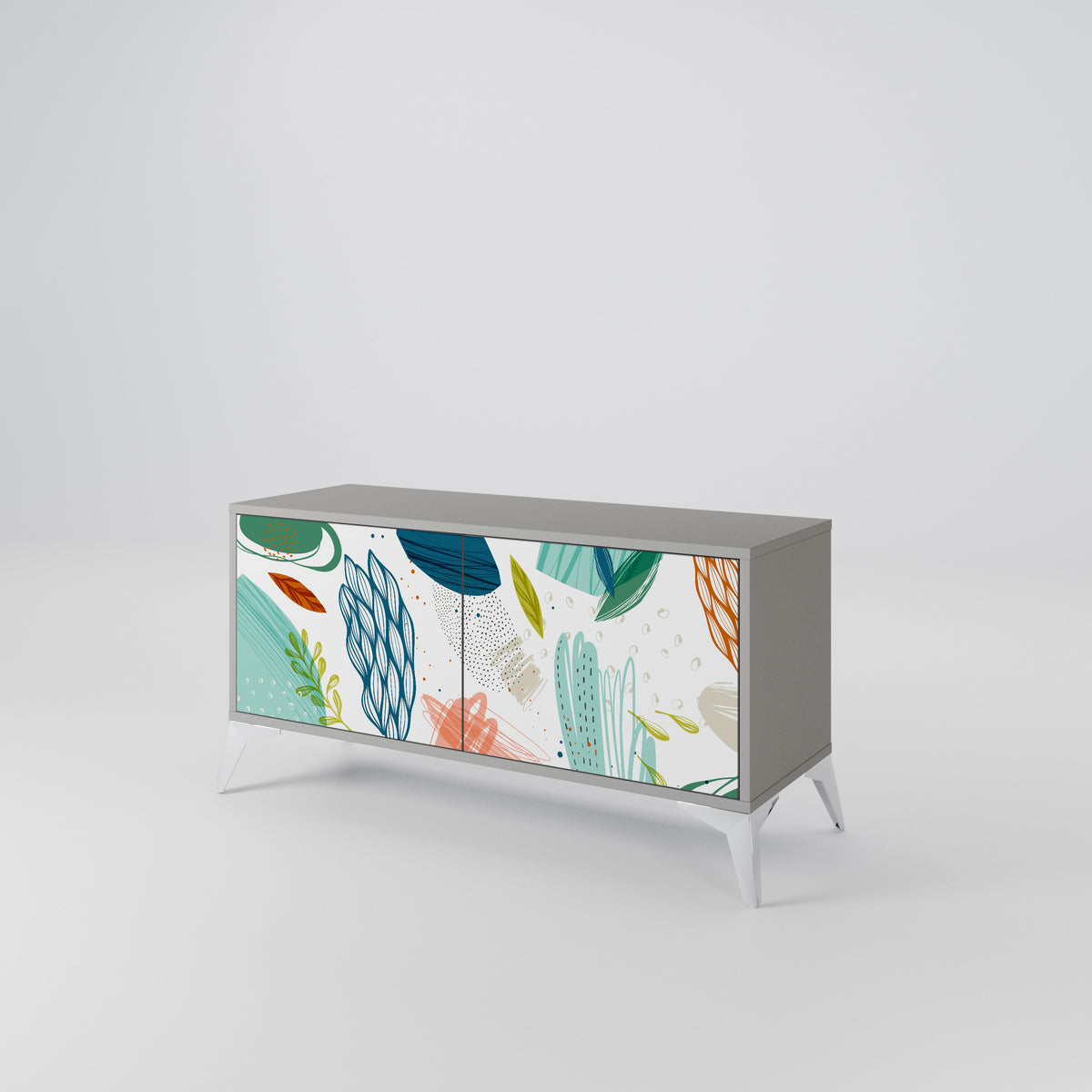 BOTANICAL HURRICANE Mueble de TV Compacto de 2 puertas