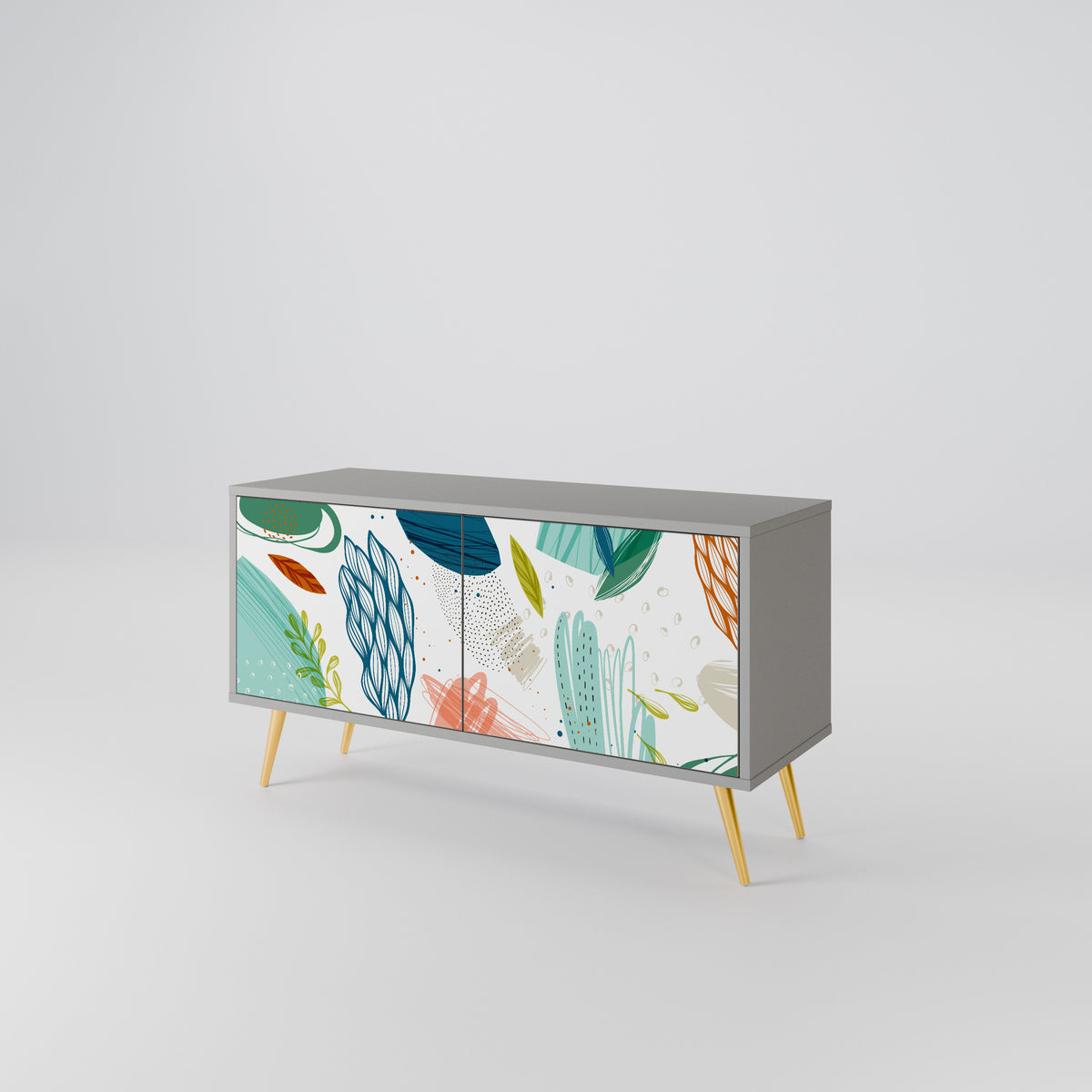 BOTANICAL HURRICANE Mueble de TV Compacto de 2 puertas