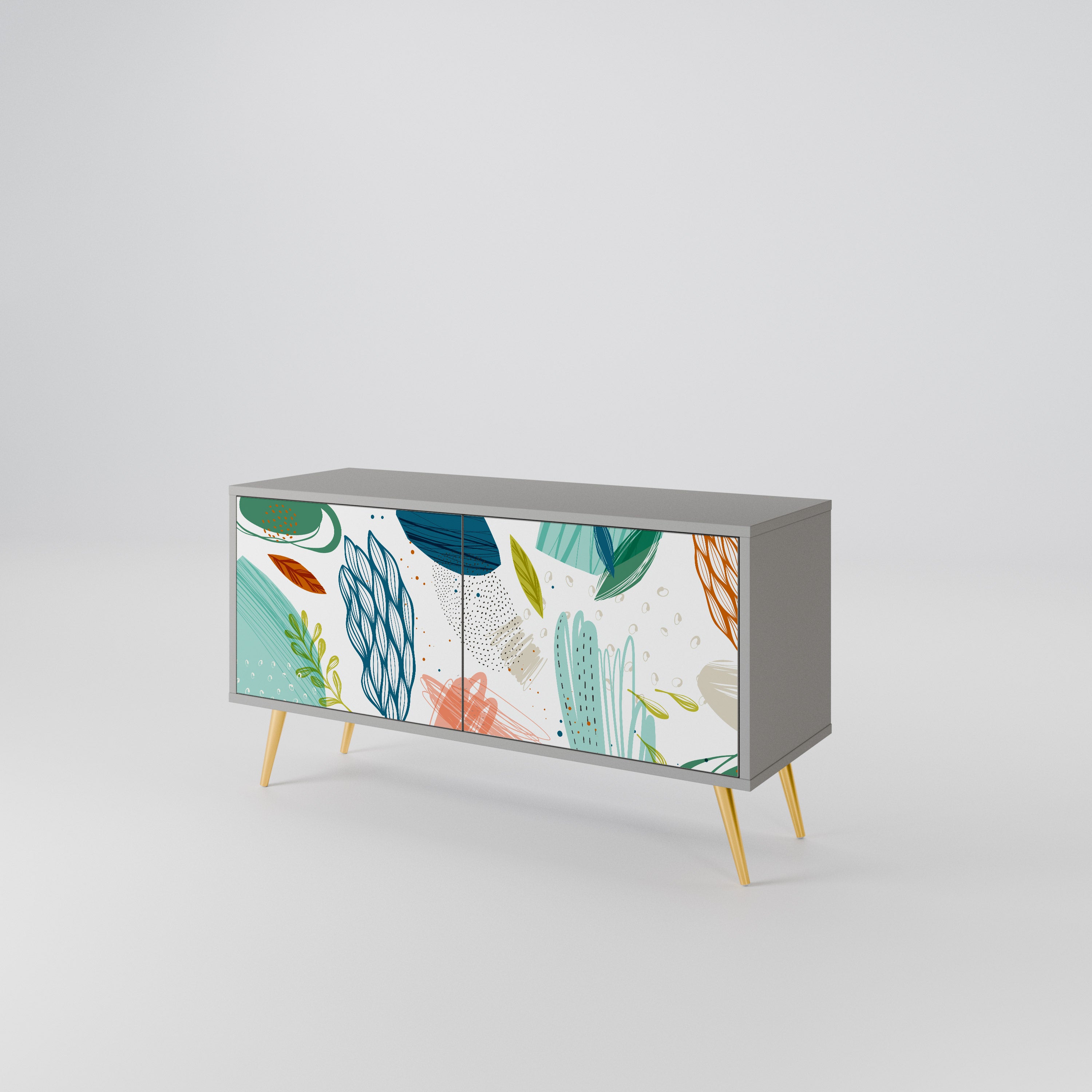 BOTANICAL HURRICANE Mueble de TV Compacto de 2 puertas