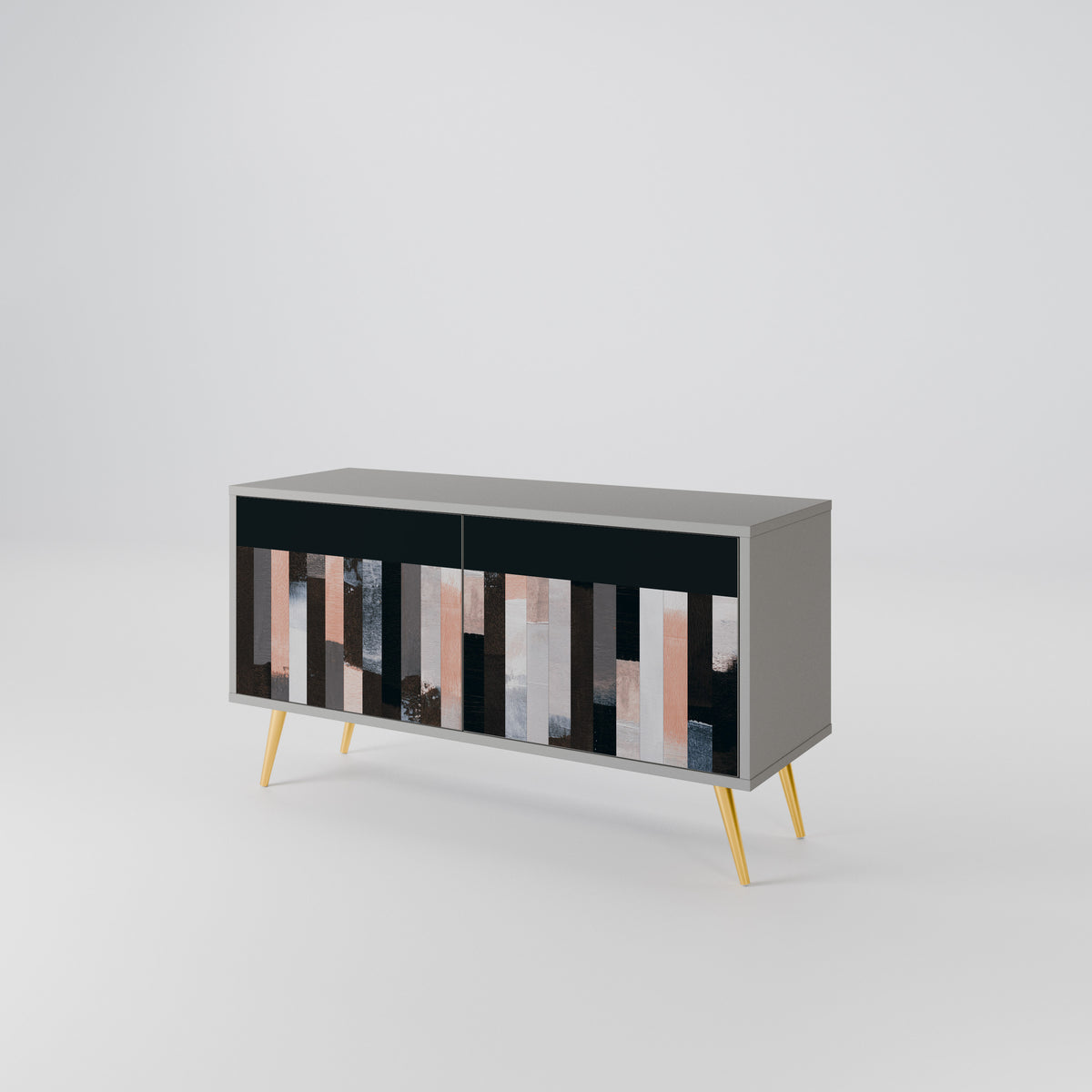 COLLAGE OF RECTANGLES Mueble de TV Compacto de 2 puertas