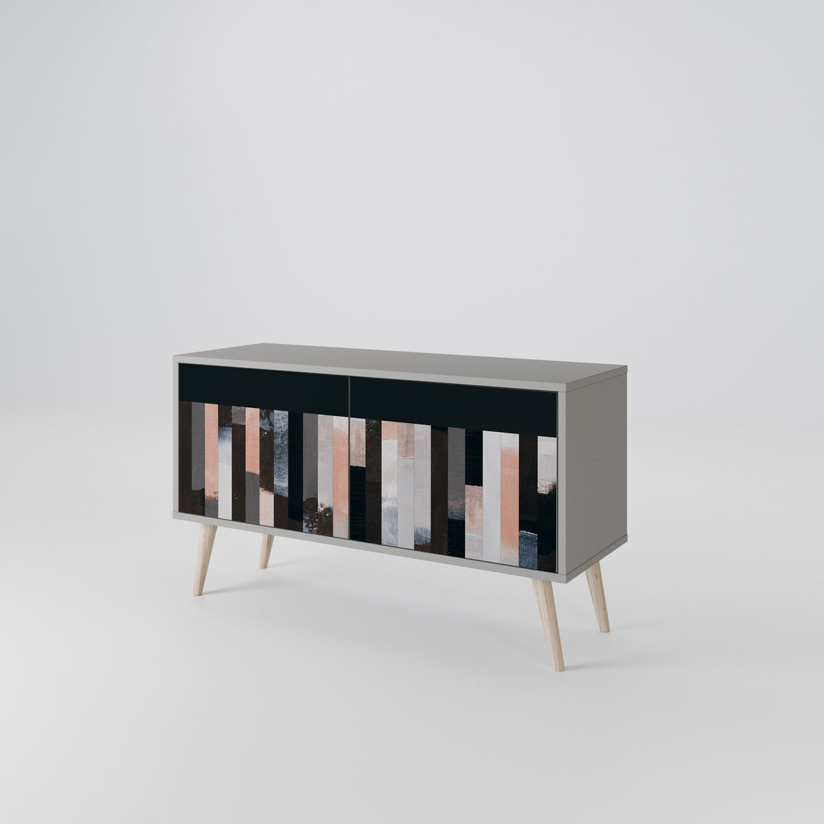 COLLAGE OF RECTANGLES Mueble de TV Compacto de 2 puertas