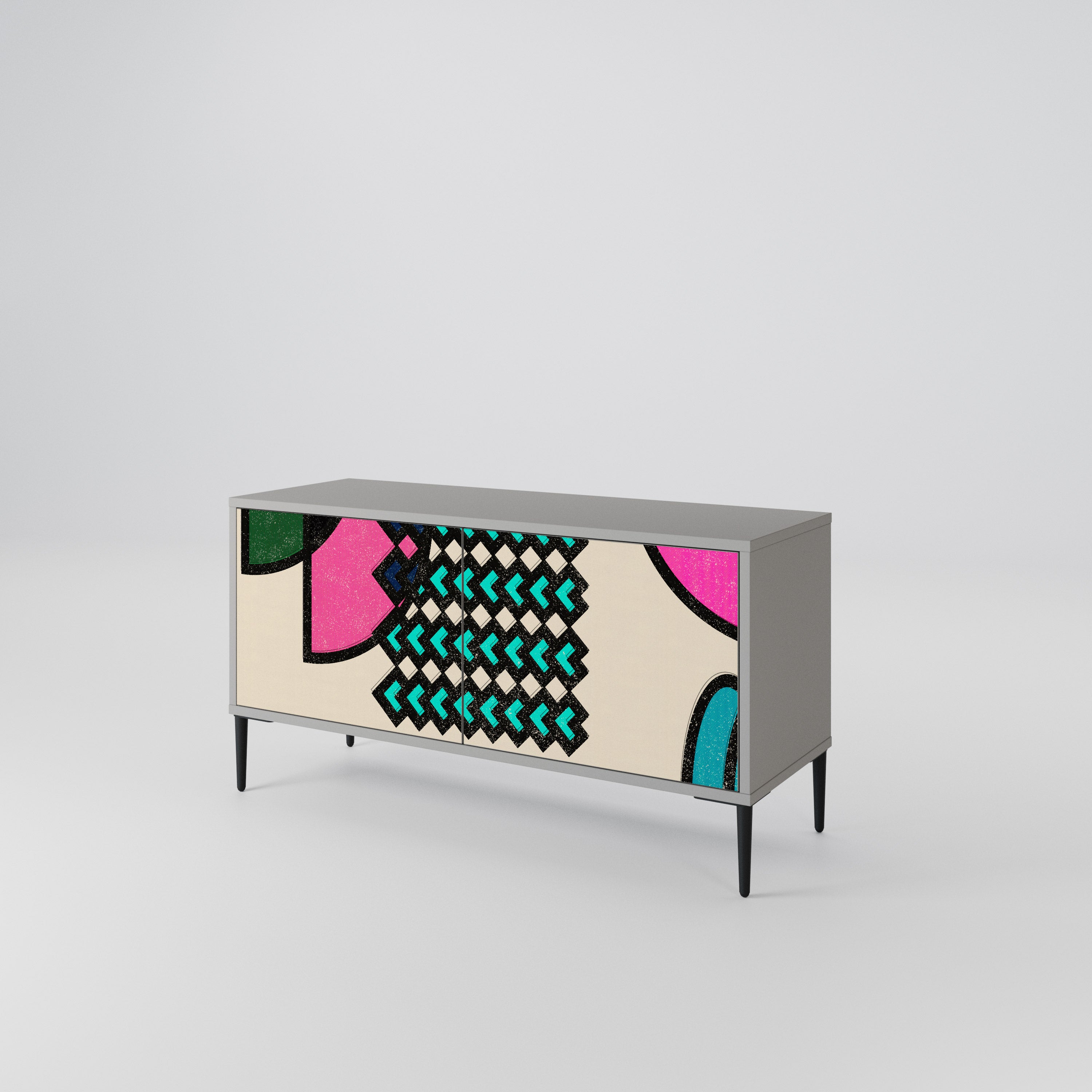 GEOMETRIC RHAPSODY Compact 2-Door TV Cabinet