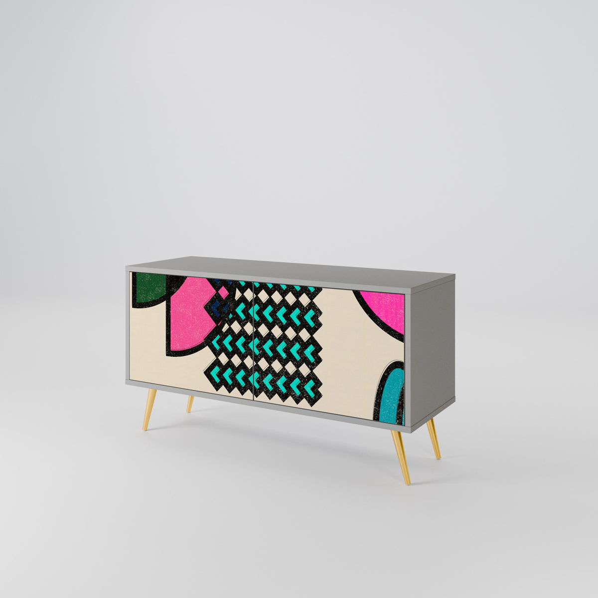 GEOMETRIC RHAPSODY Mueble de TV Compacto de 2 puertas
