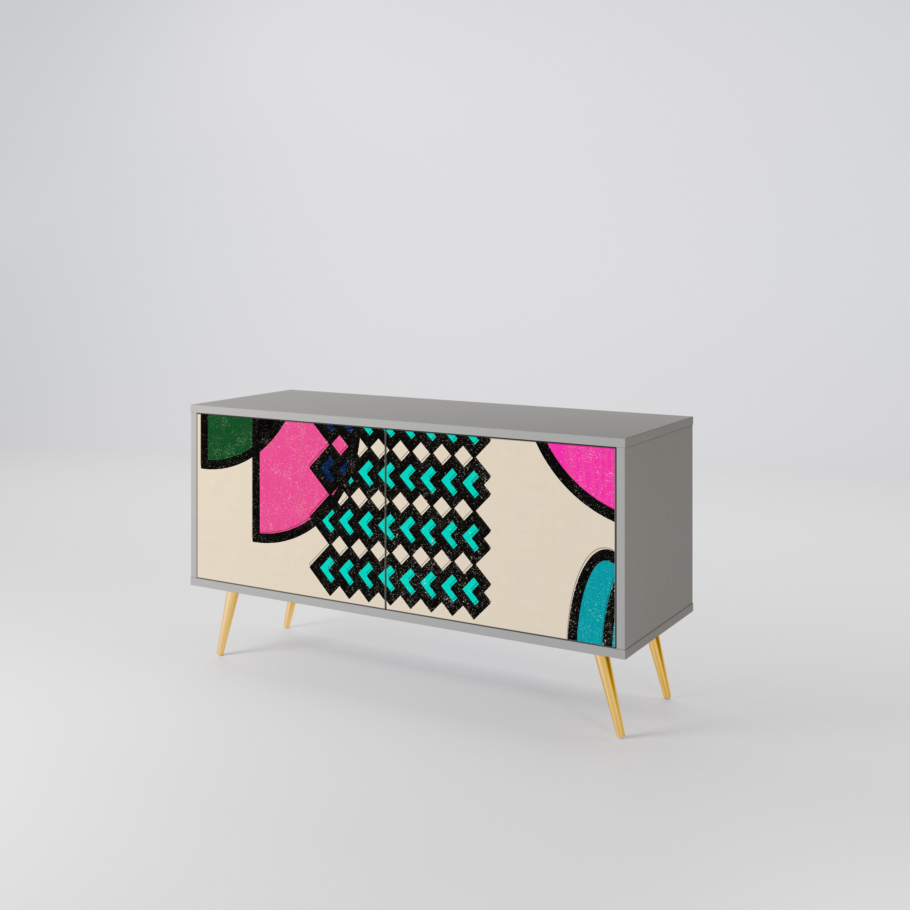 GEOMETRIC RHAPSODY Compact 2-Door TV Cabinet