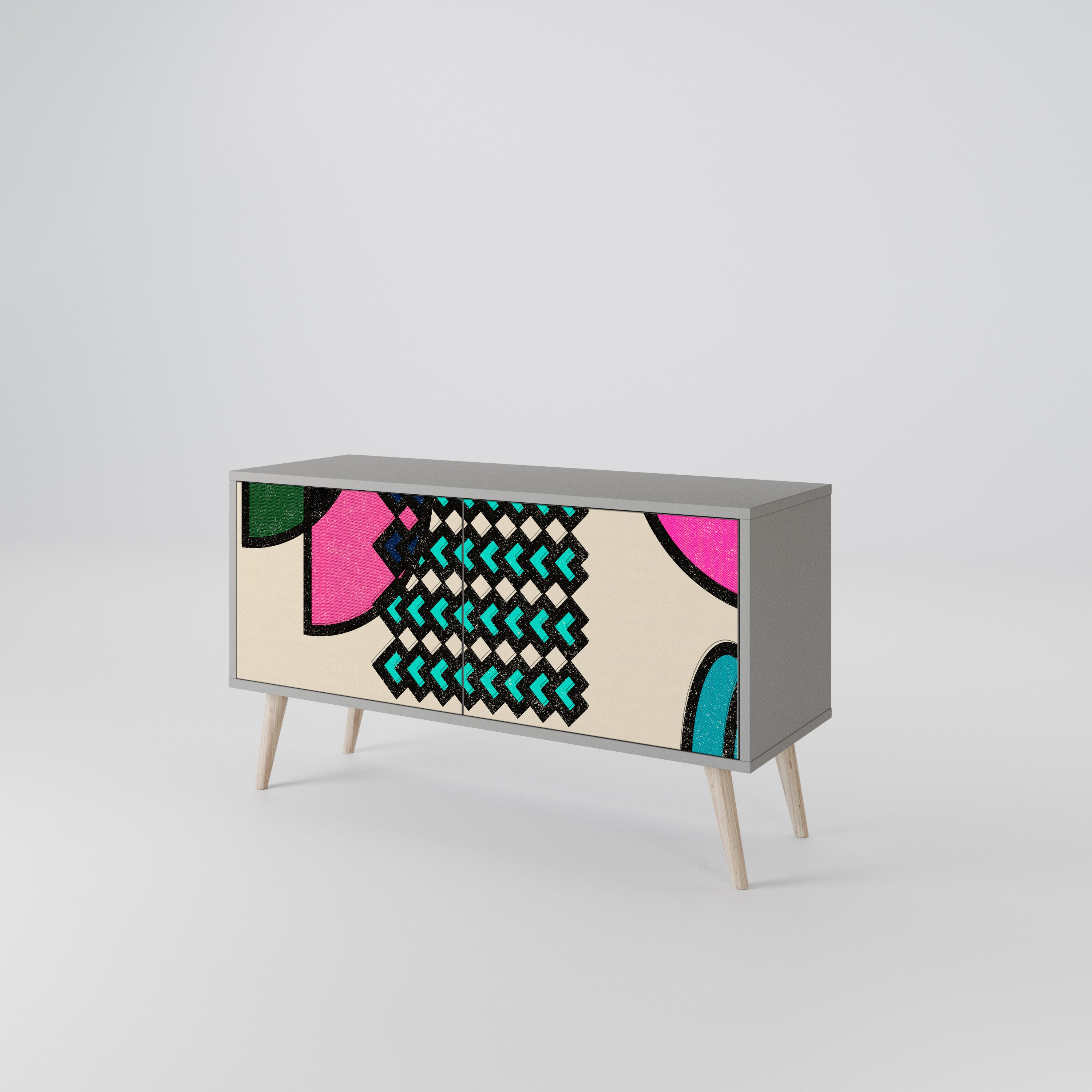 GEOMETRIC RHAPSODY Compact 2-Door TV Cabinet
