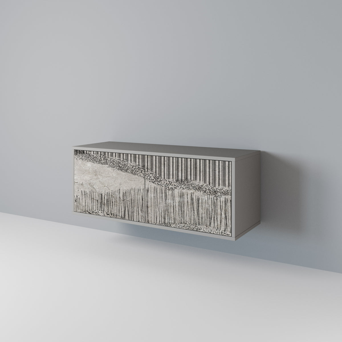 GRAIN LINES Mueble de TV Compacto de 2 puertas
